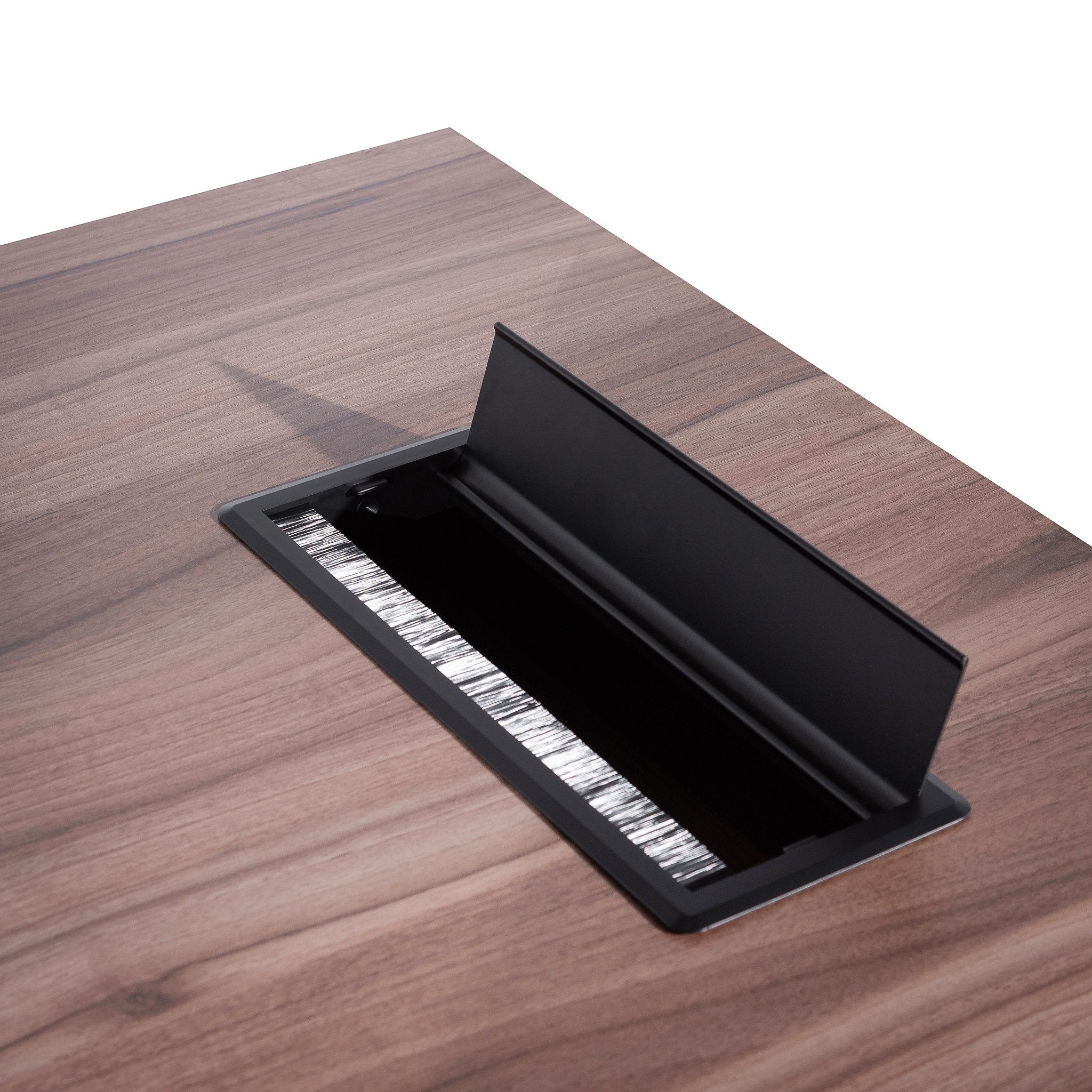 Halo 1.8m Executive Desk Left Return with Black Legs - Walnut - Image 7