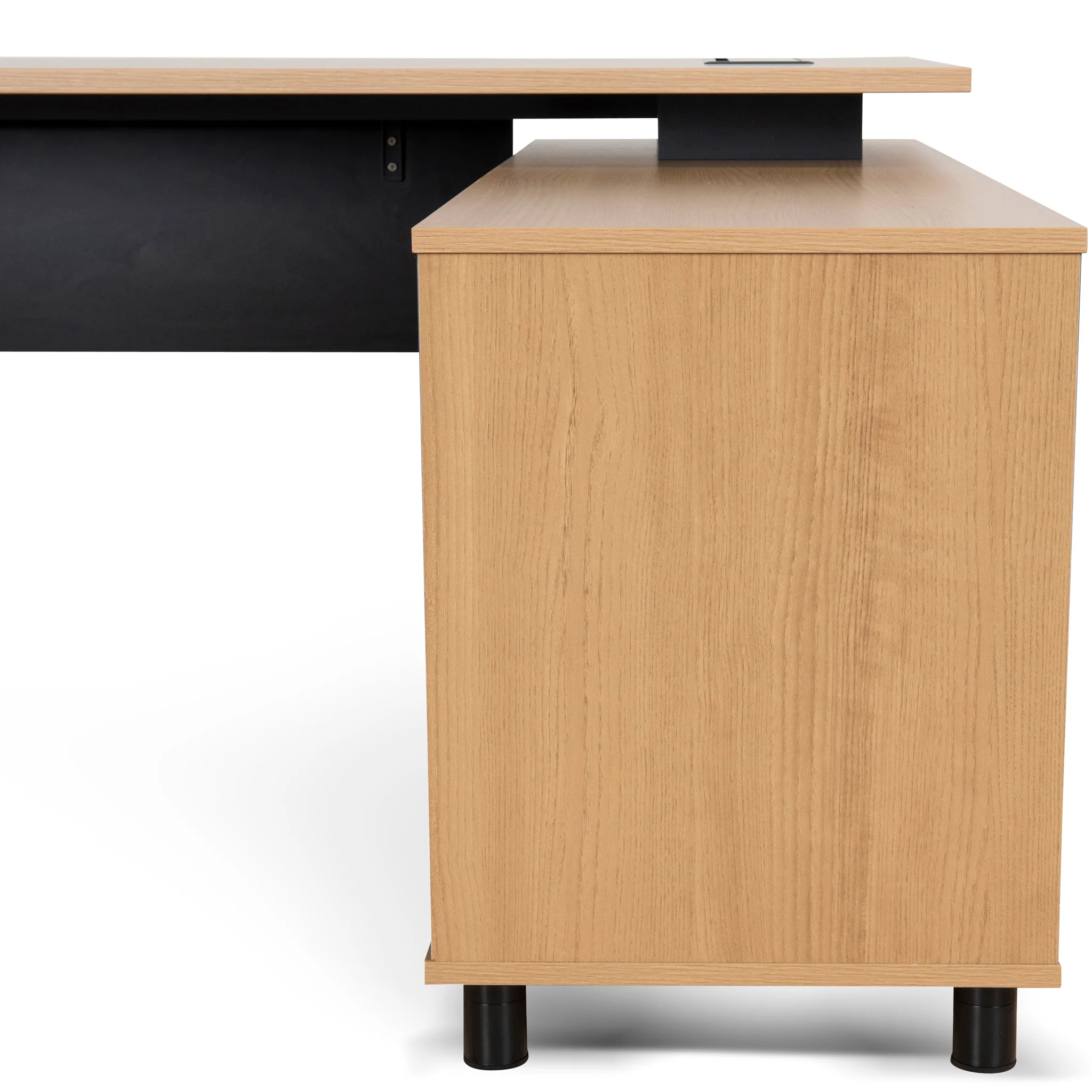 Halo 1.8m Executive Desk Right Return with Black Legs - Natural - Image 19