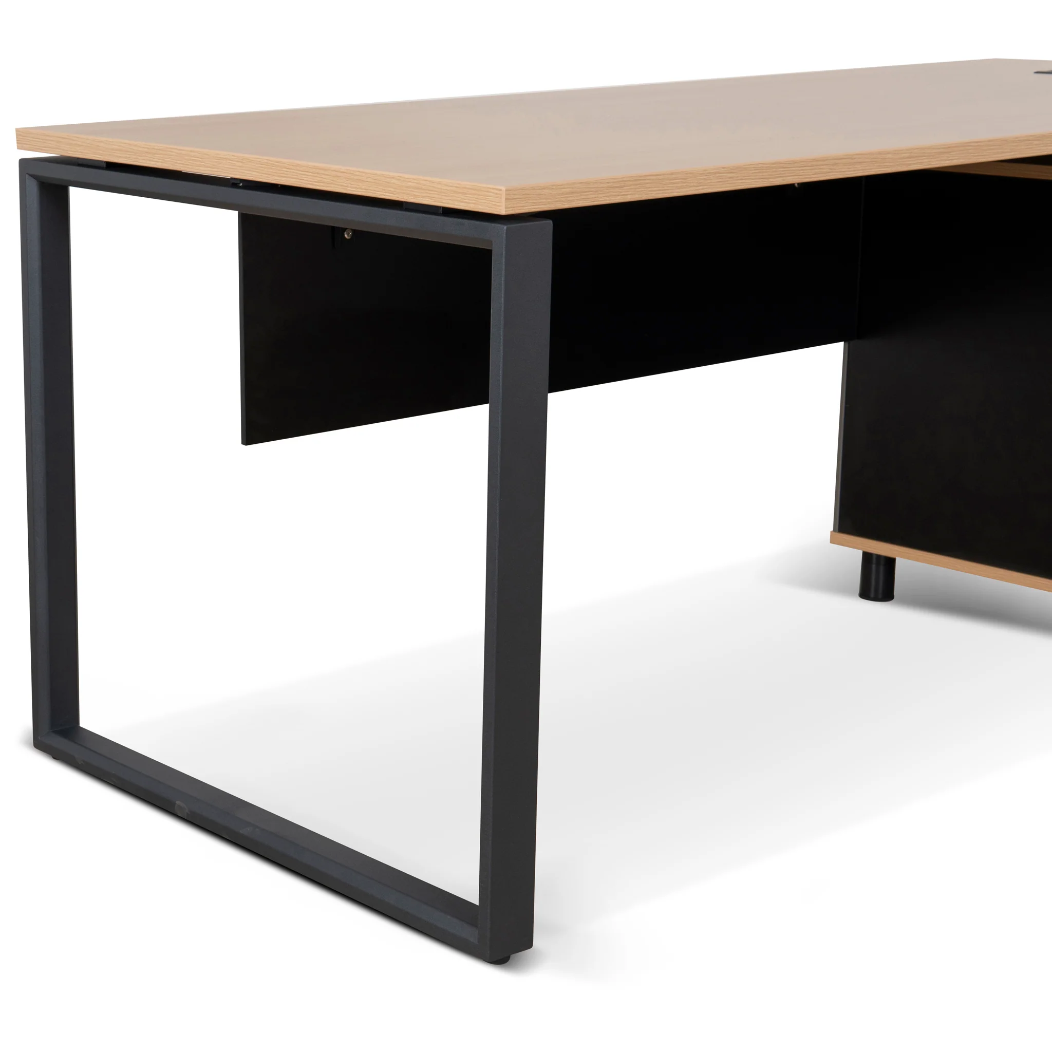 Halo 1.8m Executive Desk Right Return with Black Legs - Natural - Image 9