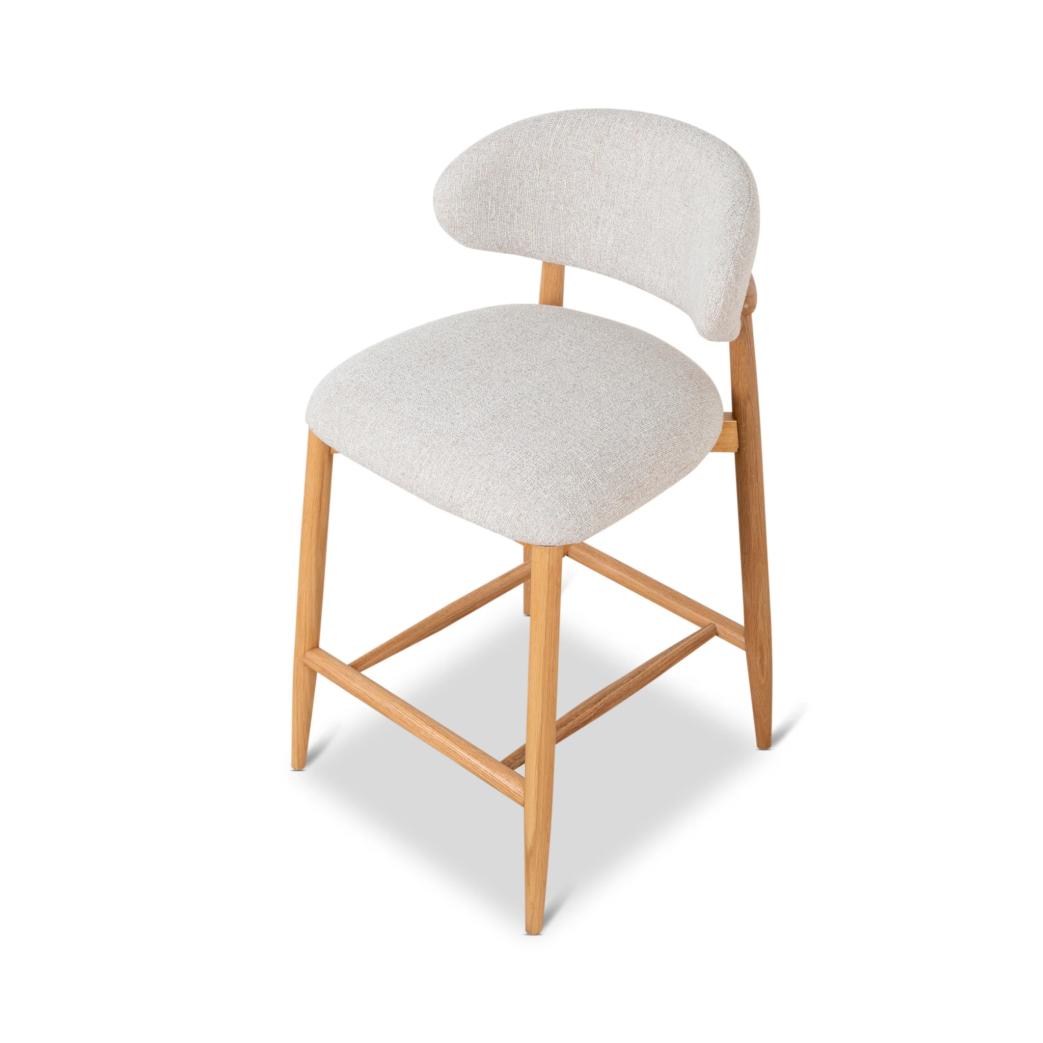 Heizer 65cm Oak Bar Stool - Coastal Beige - Image 4
