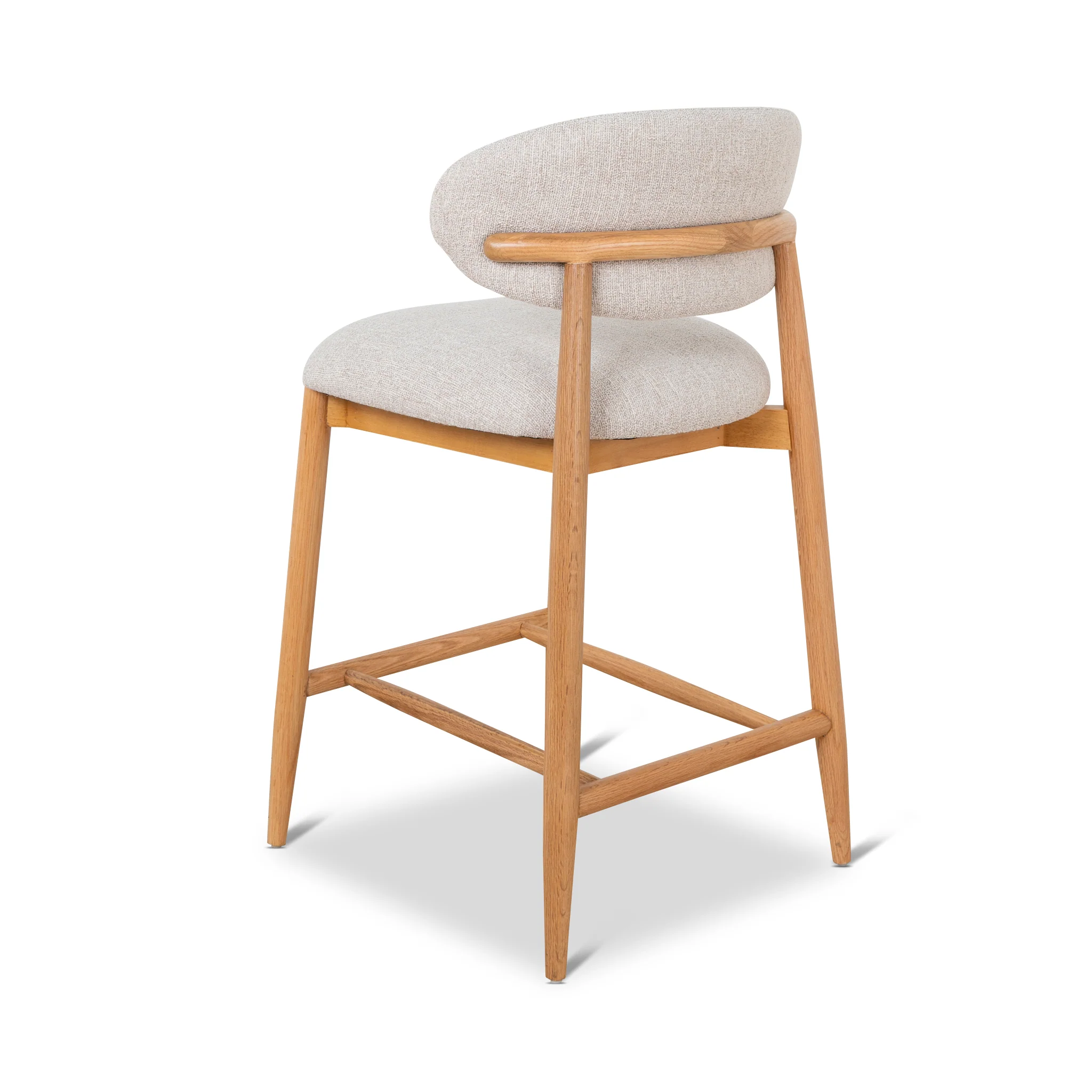 Heizer 65cm Oak Bar Stool - Coastal Beige - Image 5