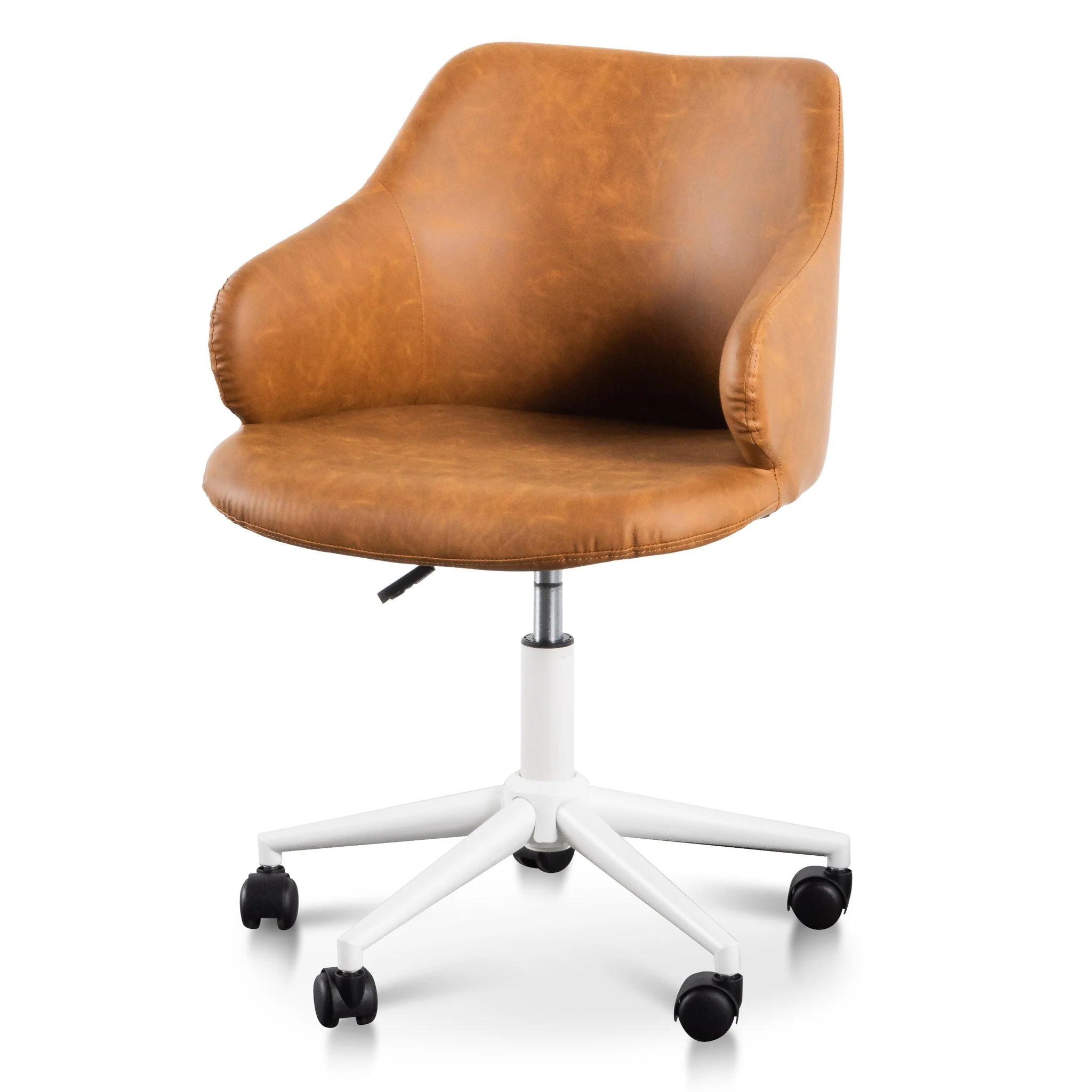 Hester Office Chair - Vintage Tan with White Base