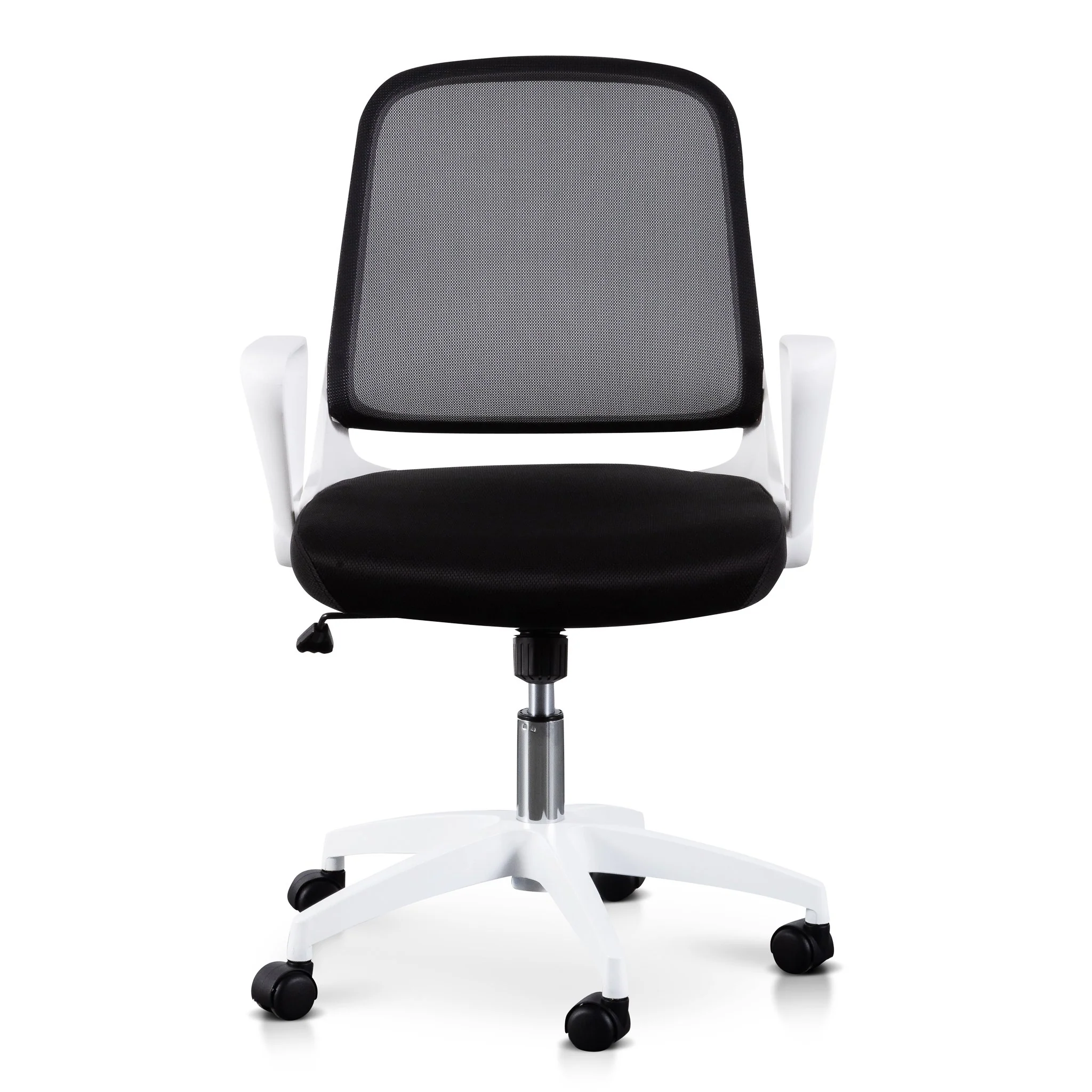 Heston Black Office Chair - White Arm and Base - Image 3