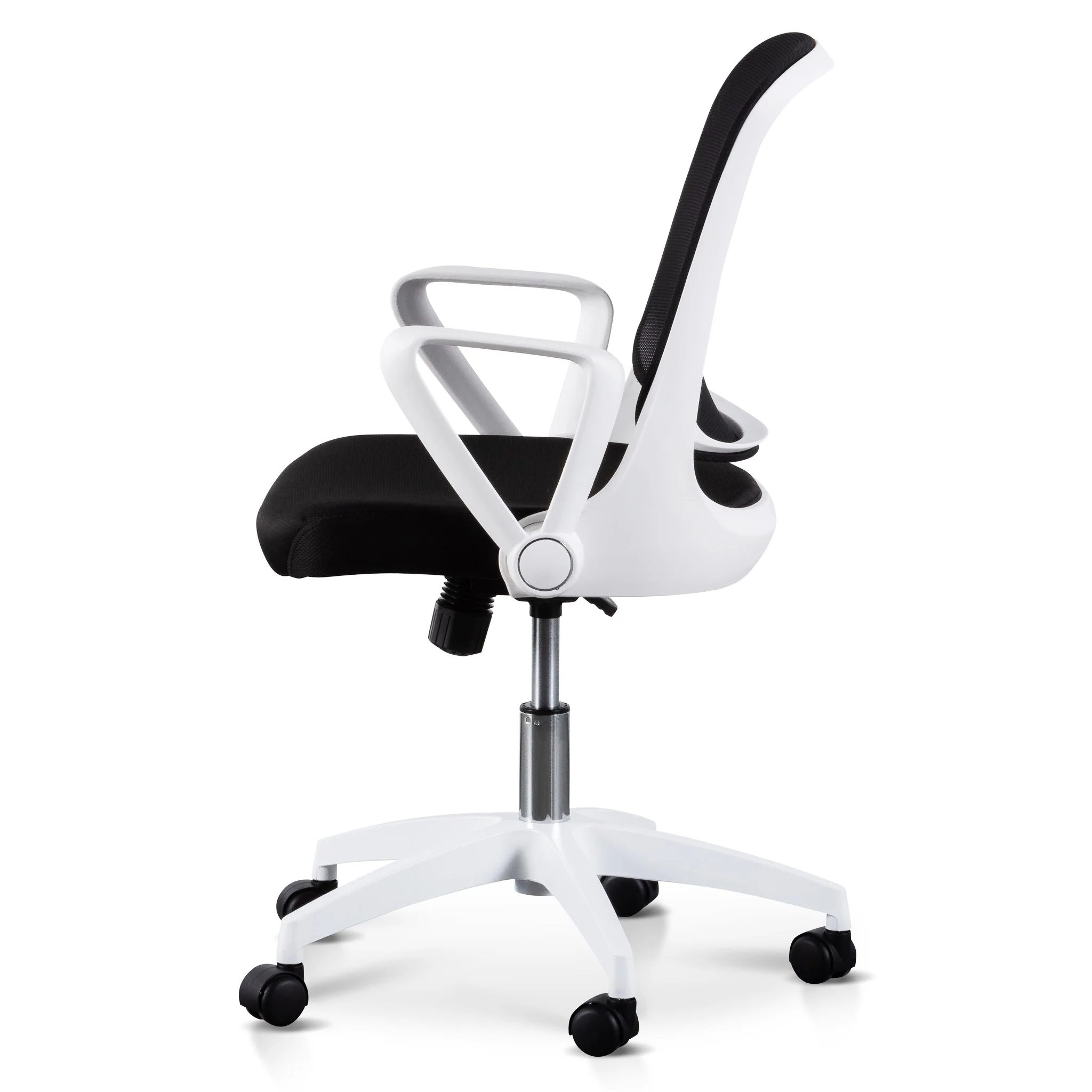 Heston Black Office Chair - White Arm and Base - Image 4