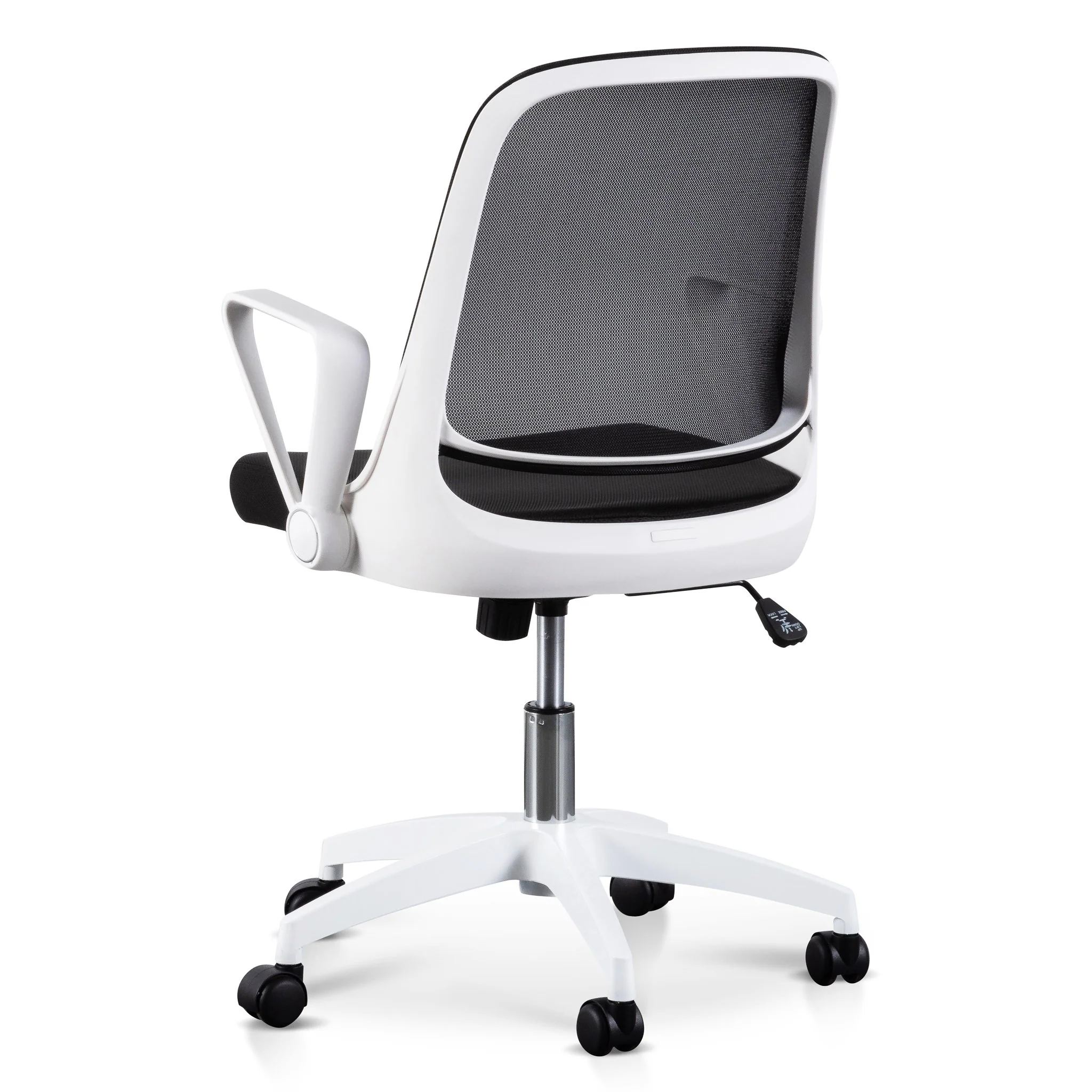 Heston Black Office Chair - White Arm and Base - Image 5