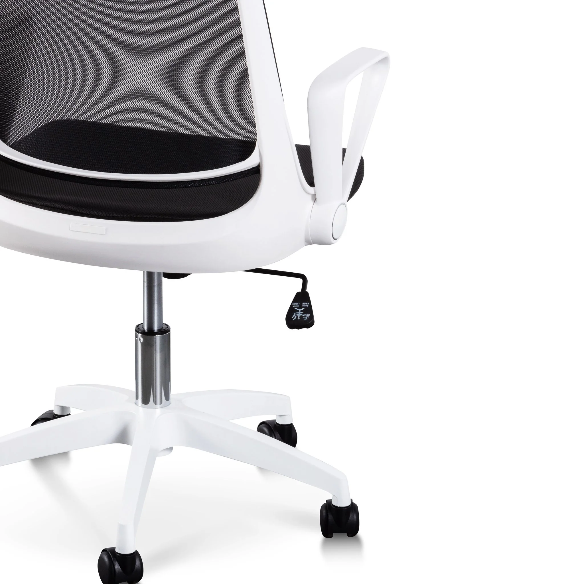Heston Black Office Chair - White Arm and Base - Image 7