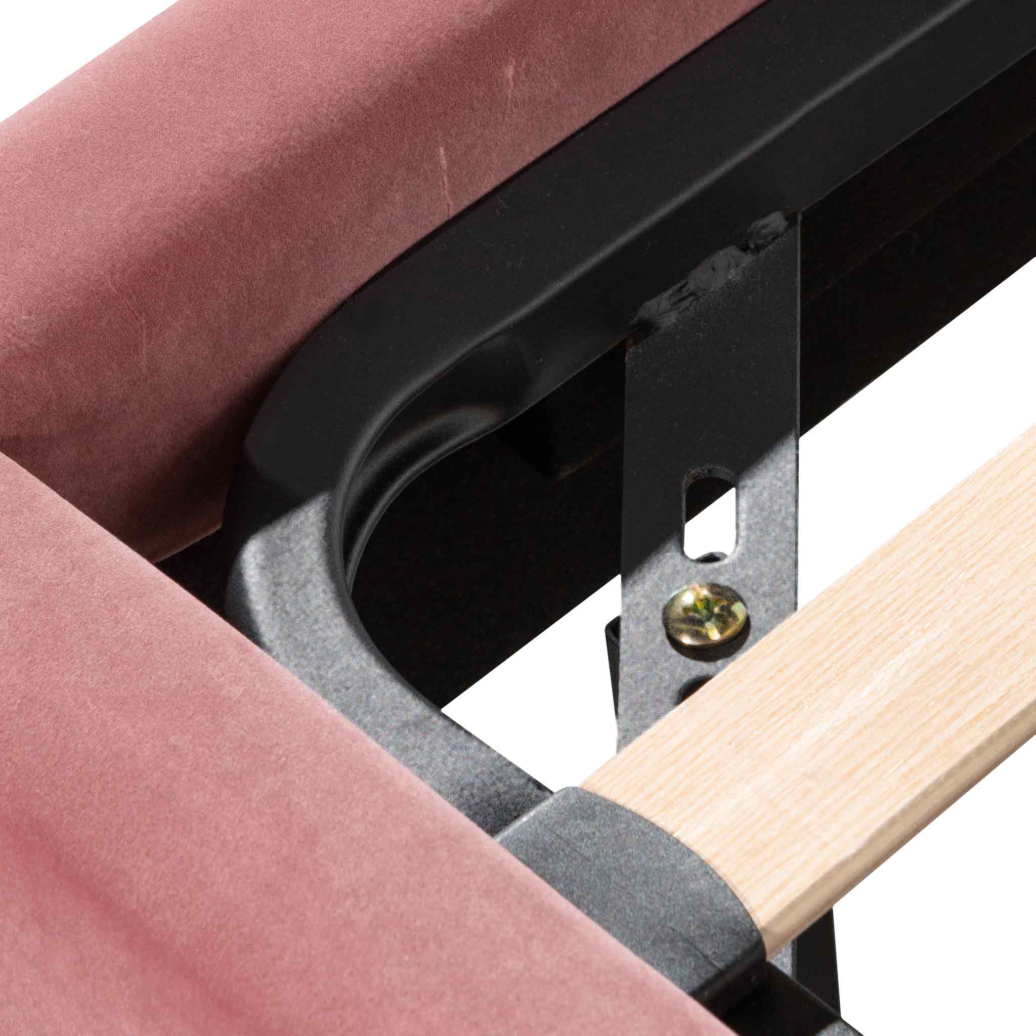 Hillsdale King Bed Frame - Blush Peach Velvet - Image 9
