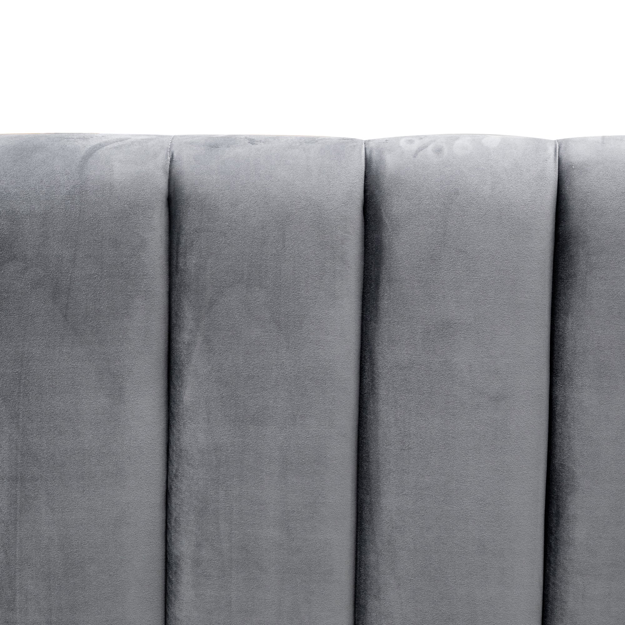 Hillsdale King Bed Frame - Wide Base in Charcoal Velvet - Last One - Image 10