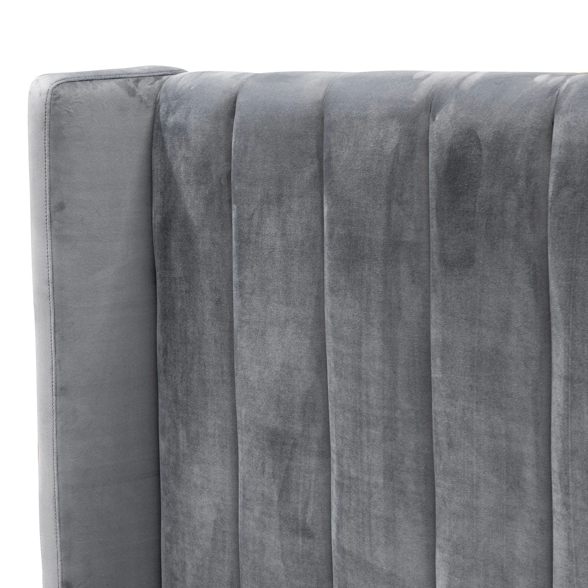Hillsdale King Bed Frame - Wide Base in Charcoal Velvet - Last One - Image 8
