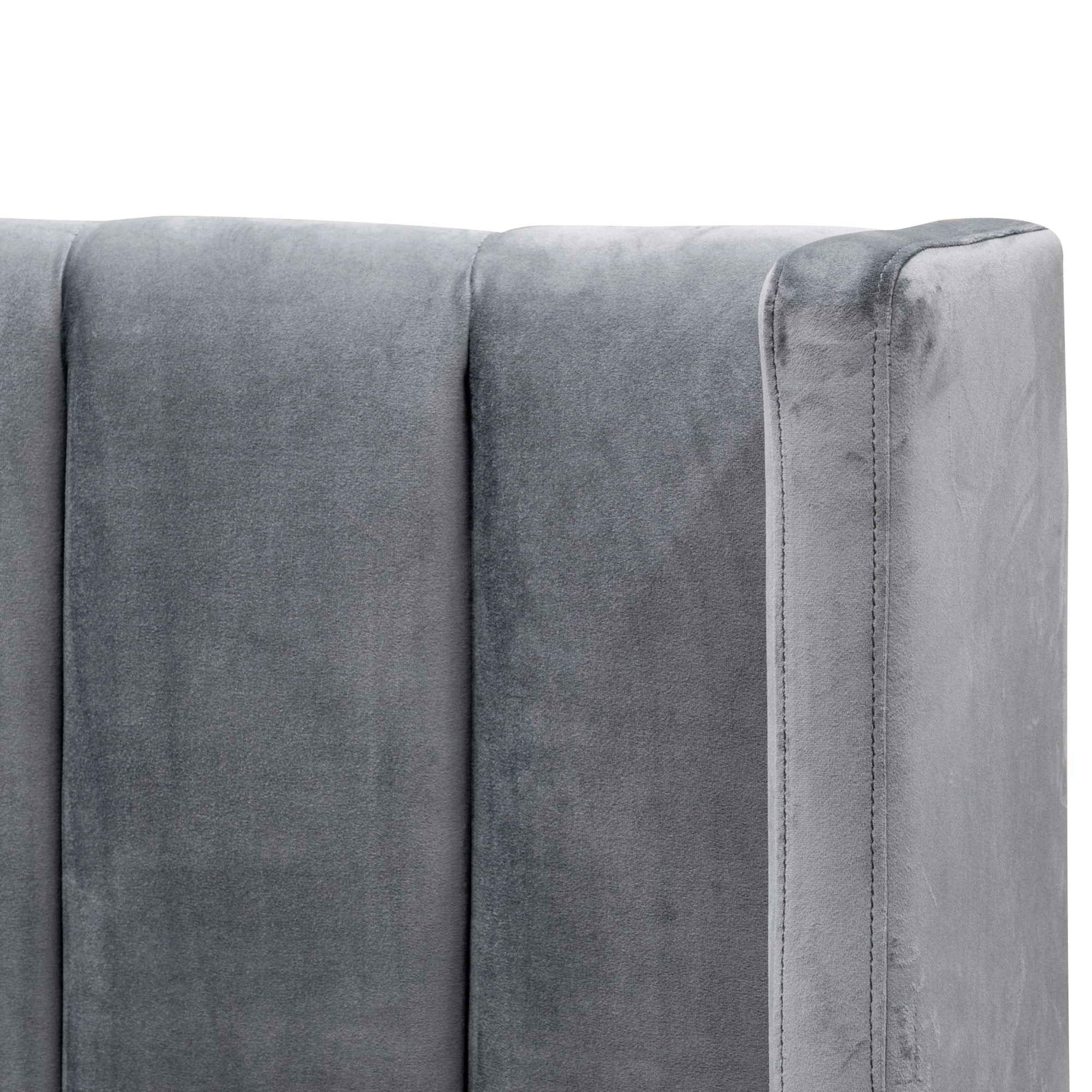 Hillsdale King Bed Frame - Wide Base in Charcoal Velvet - Last One - Image 9