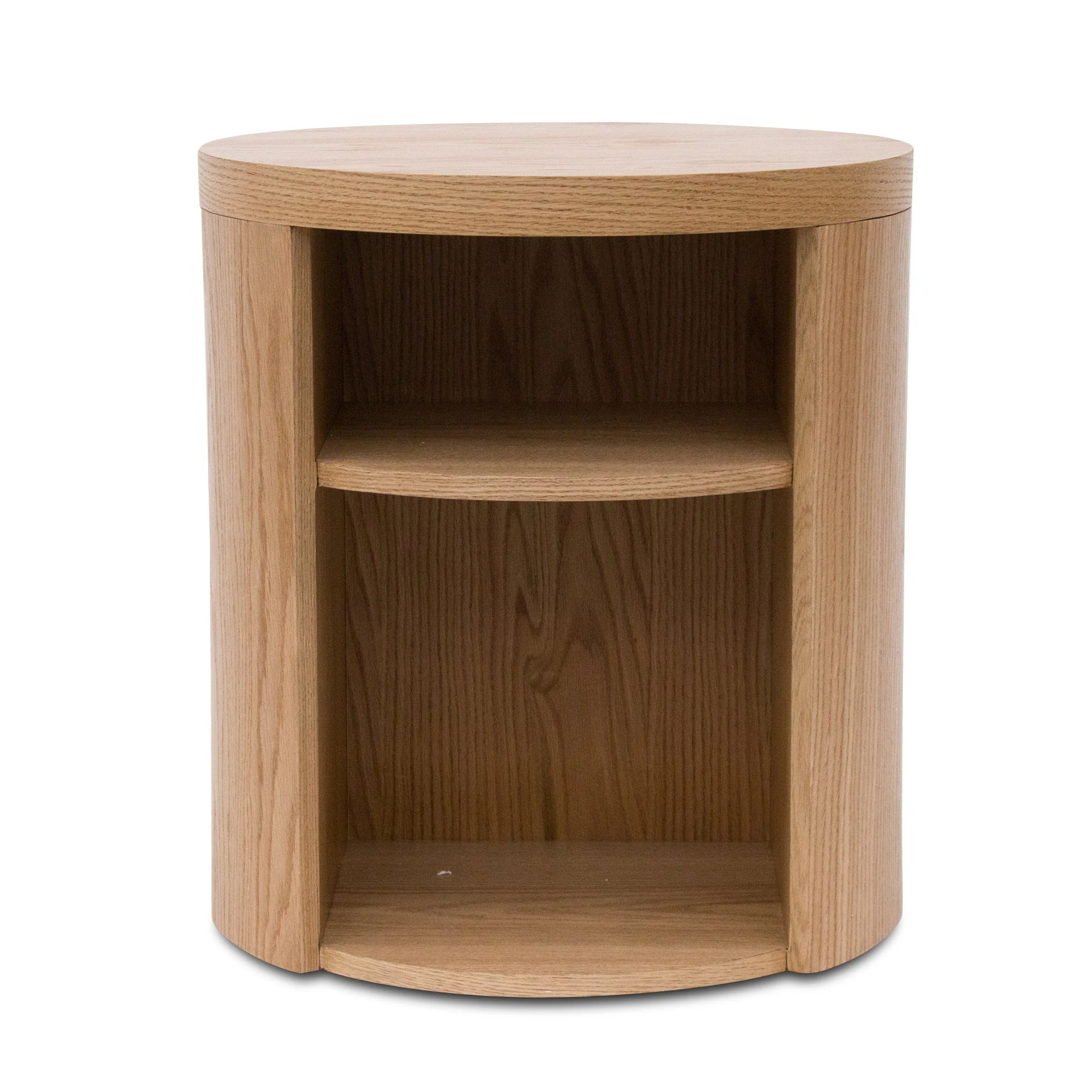 Honigold Round Wooden Bedside Table - Natural - Image 2