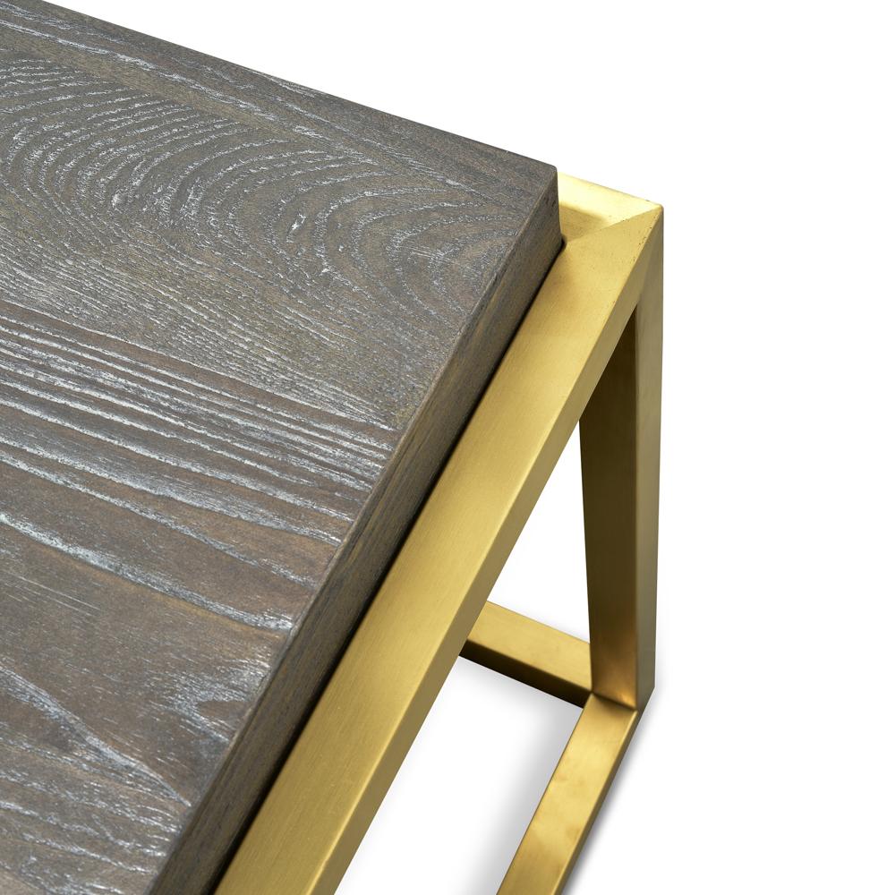 Ian 140cm Wooden Top Coffee Table - Black - Golden - Last One - Image 4