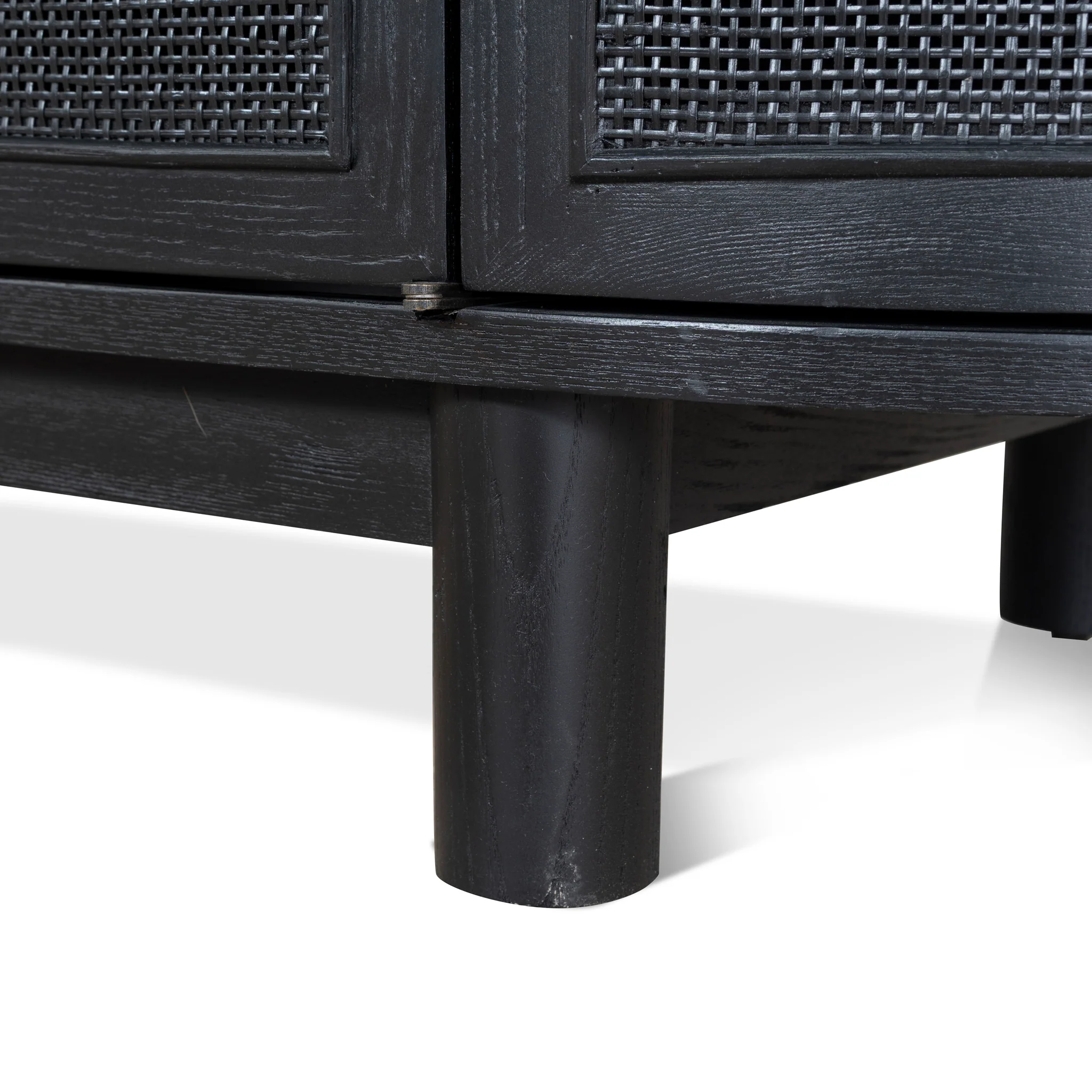 Ibarra 2.2m Rattan Doors TV Entertainment unit - Full Black - Image 15