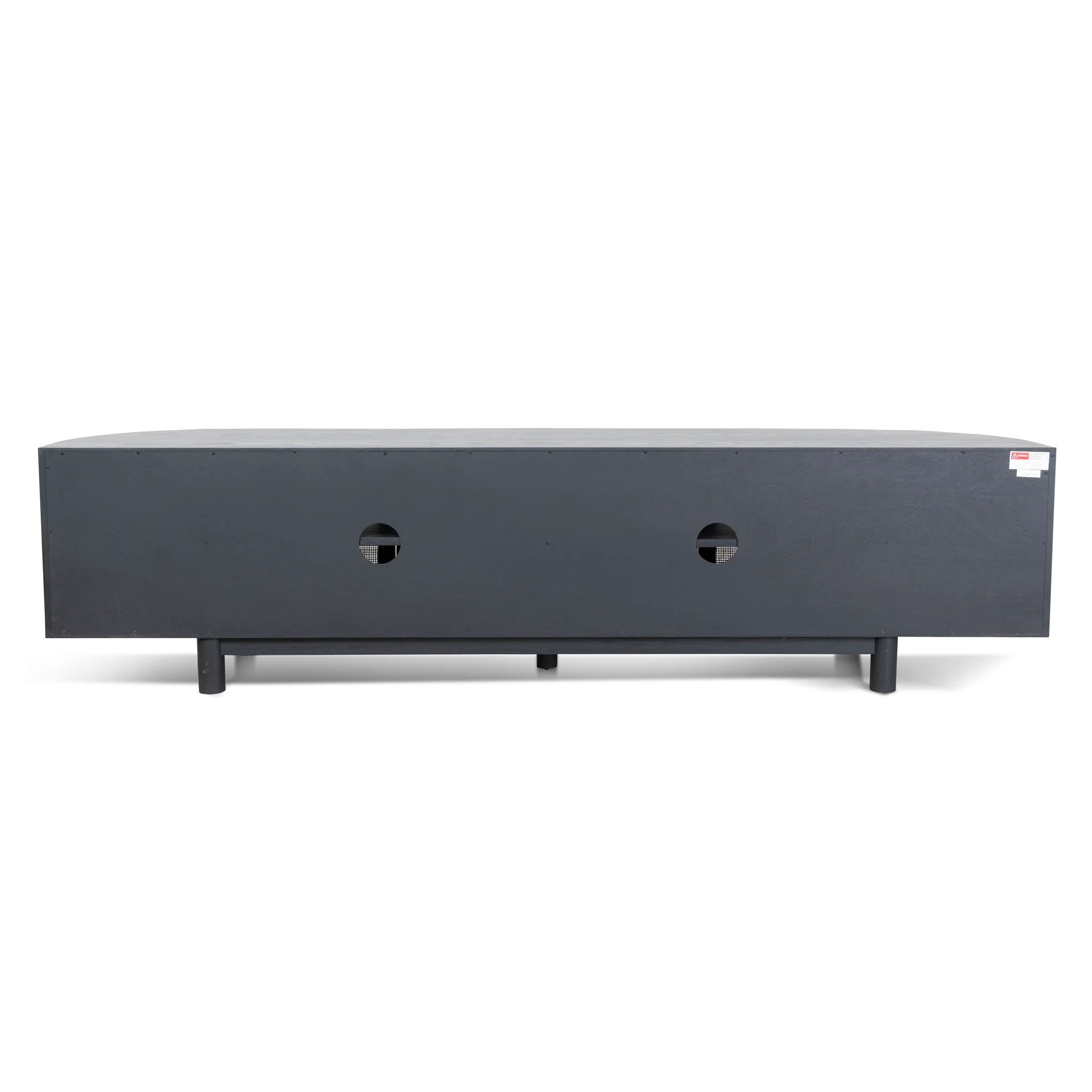 Ibarra 2.2m Rattan Doors TV Entertainment unit - Full Black - Image 7