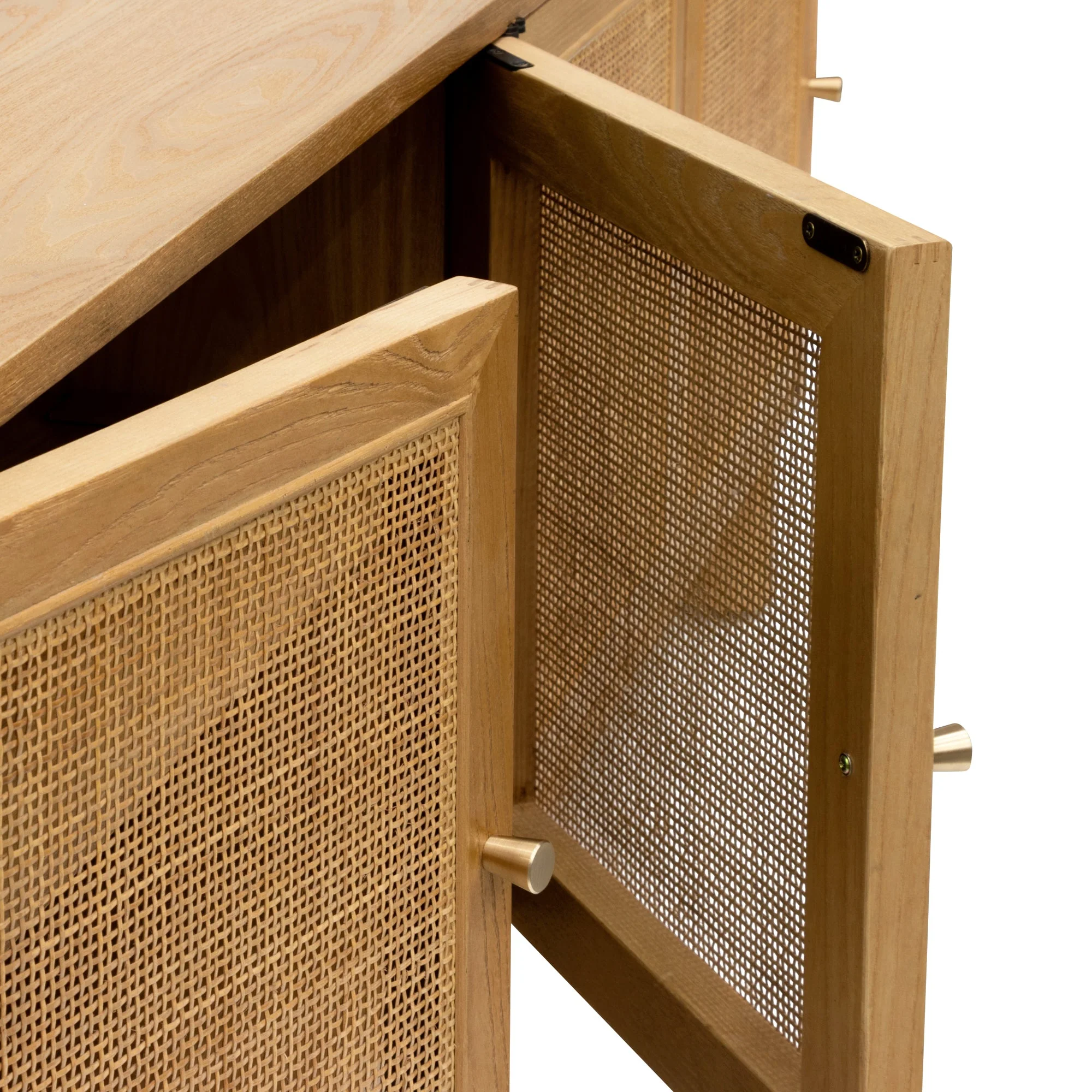 Ibarra 2.2m Rattan Doors TV Entertainment unit - Natural - Image 5