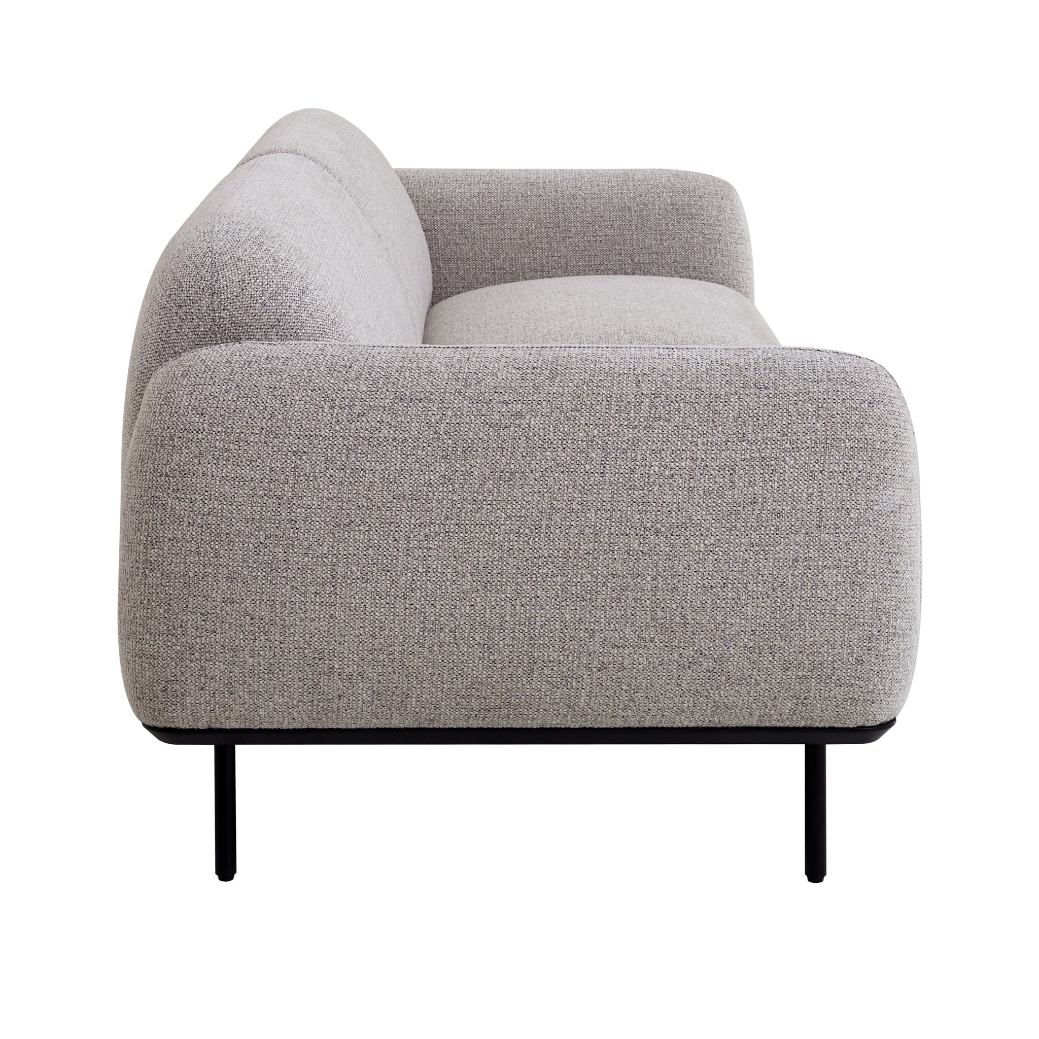 Igor 3 Seater Fabric Sofa - Speckled Grey - Image 3