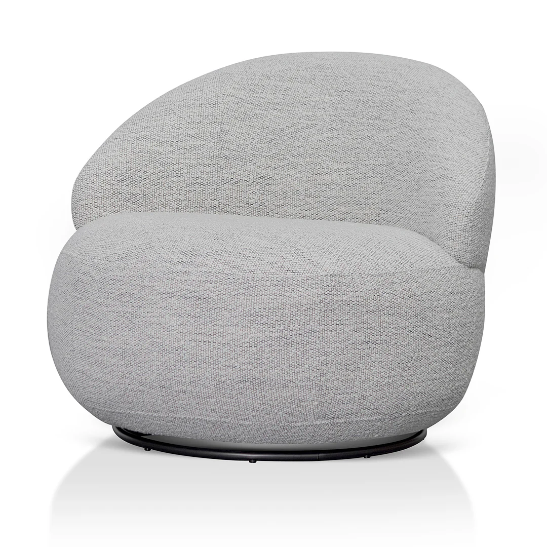 Isla Swivel Fabric Lounge Chair - Fog Grey