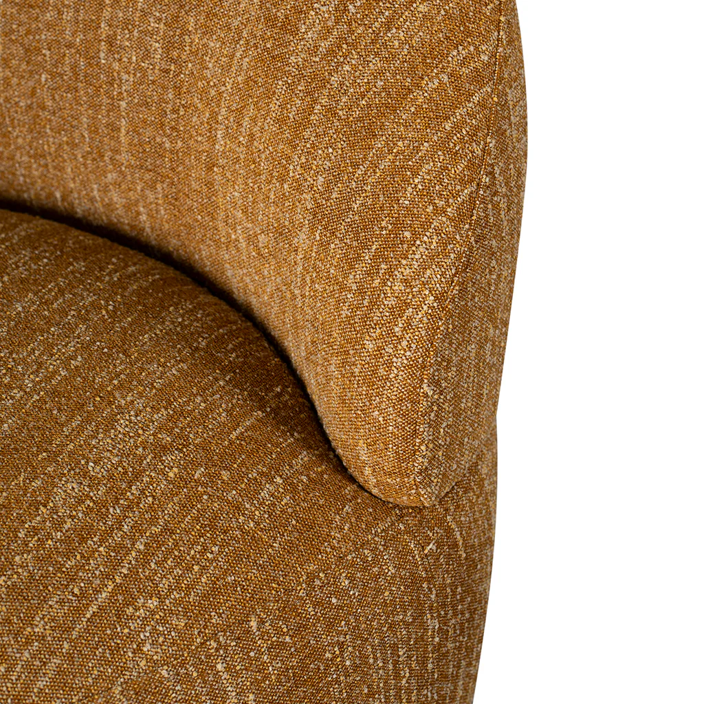 Isla Swivel Fabric Lounge Chair - Ginger Brown - Image 6