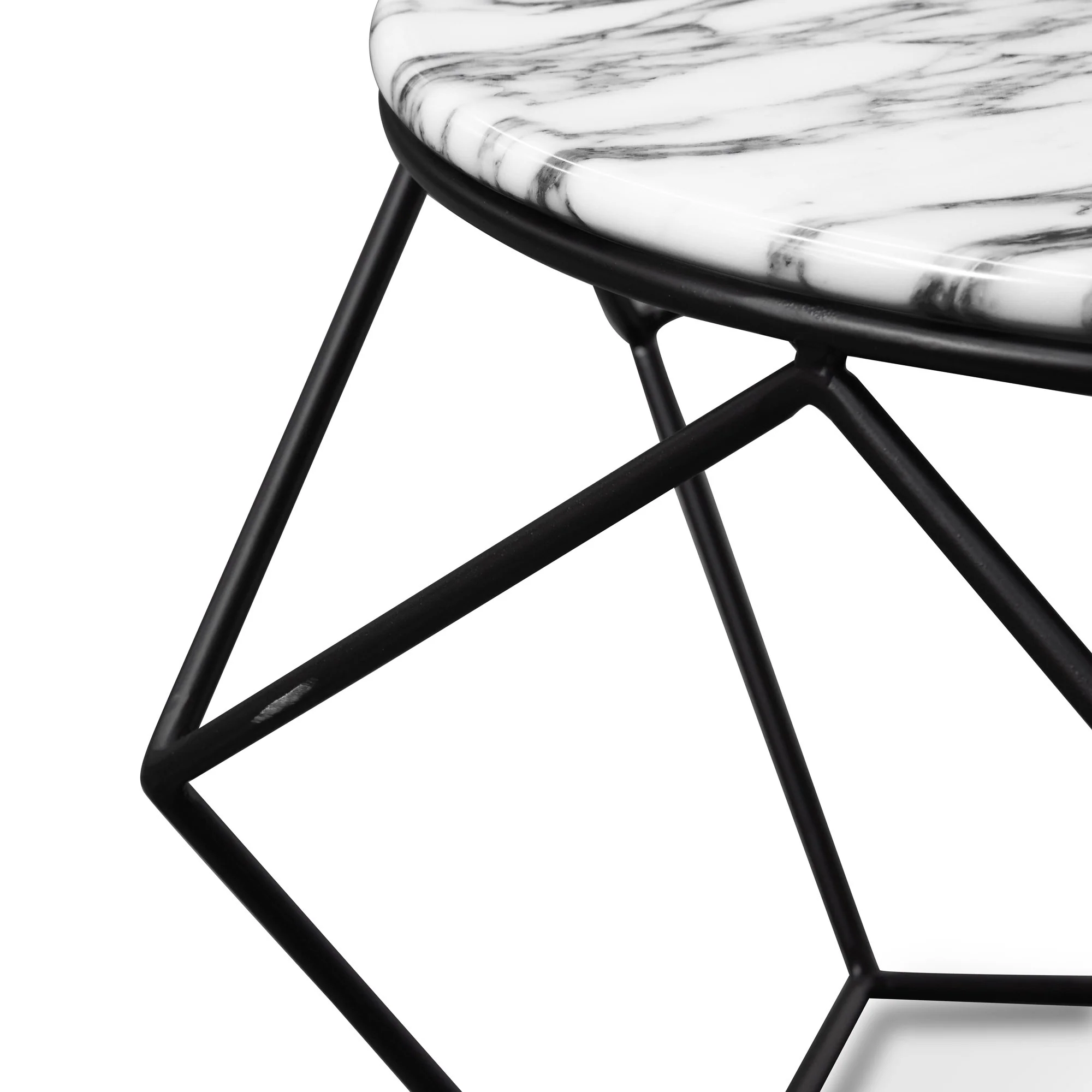 Ivan 72cm Round Marble Coffee Table - Matt Black Base - Last One - Image 7