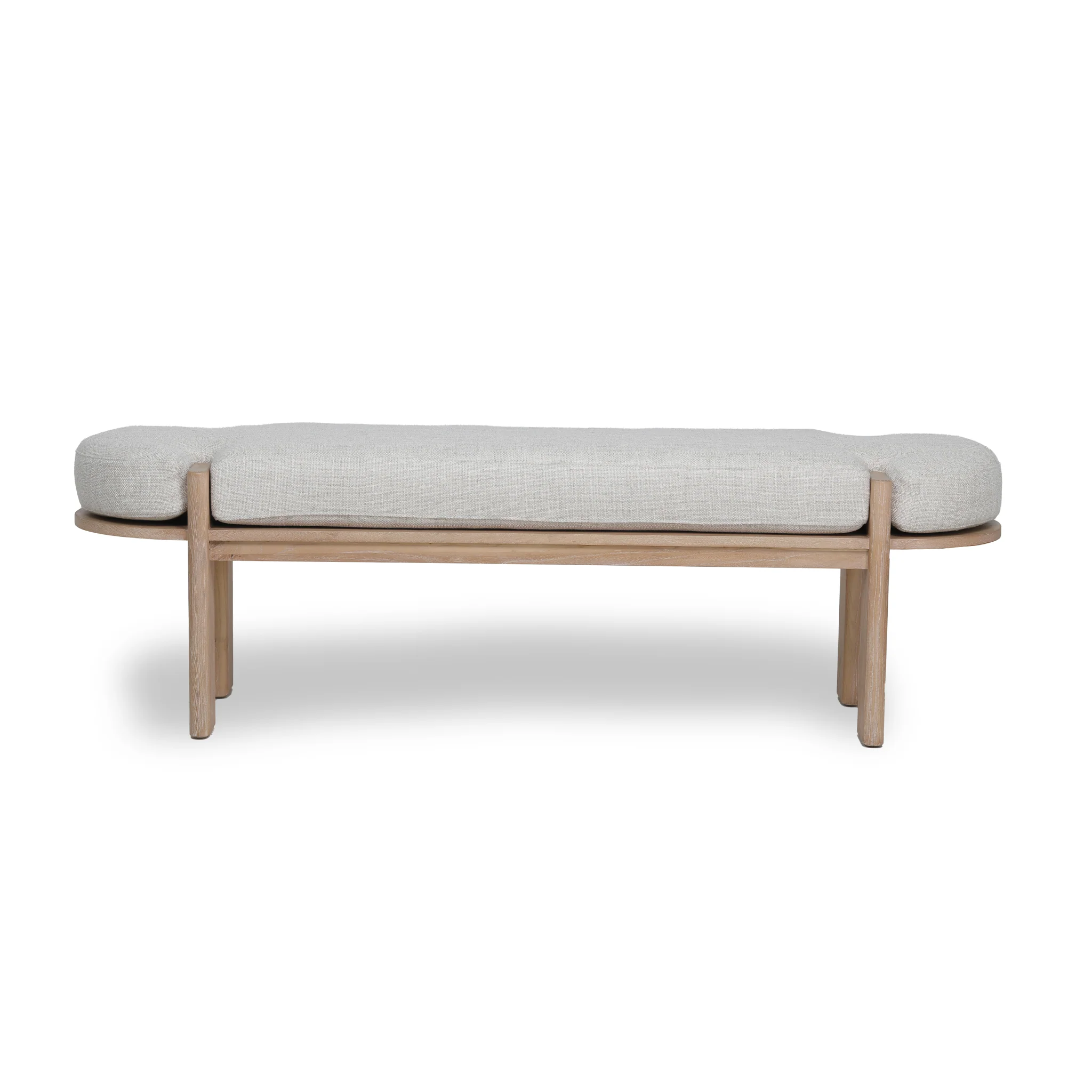 Jahoda 1.6m Light Natural Elm Bench - Natural Linen - Image 2