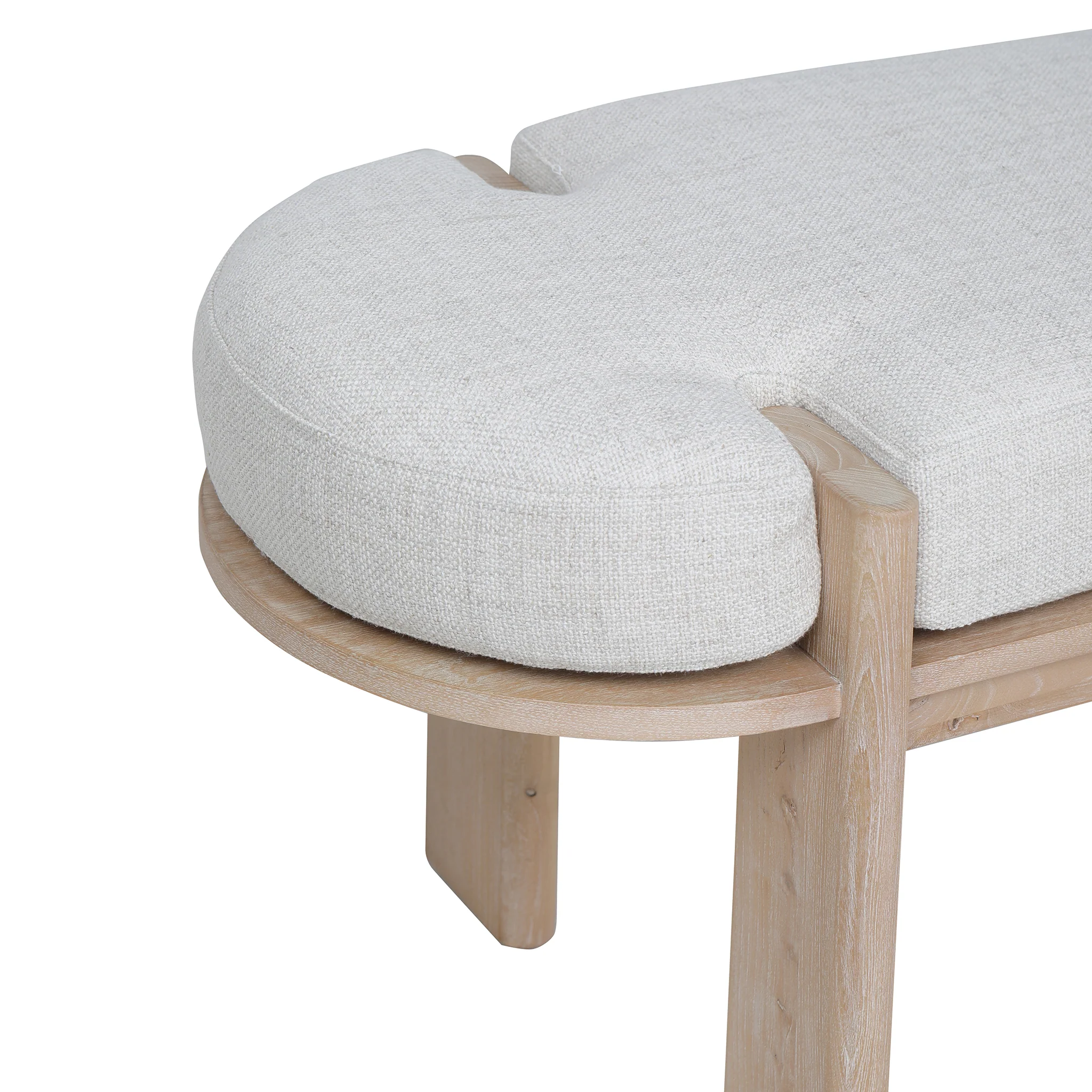Jahoda 1.6m Light Natural Elm Bench - Natural Linen - Image 3