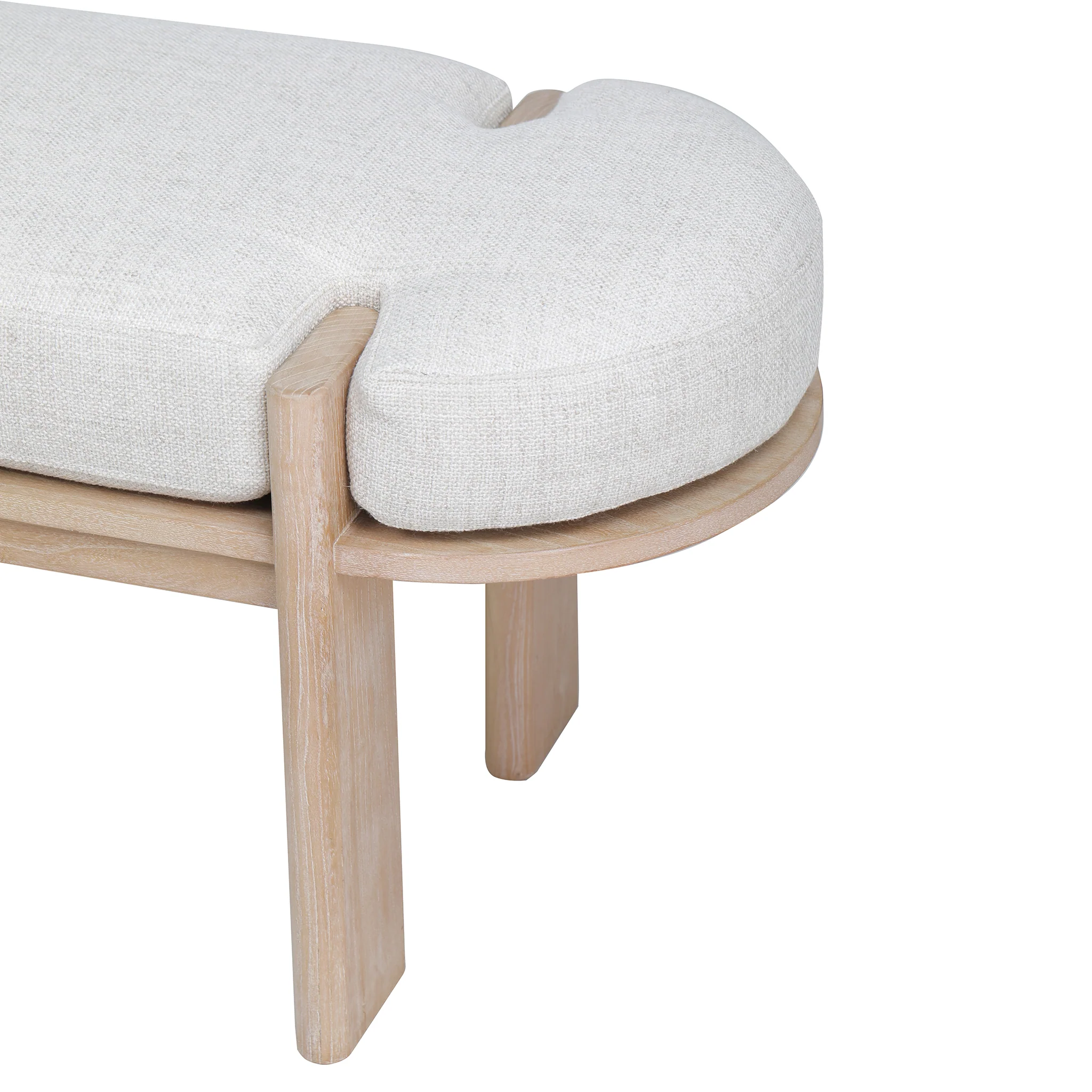 Jahoda 1.6m Light Natural Elm Bench - Natural Linen - Image 4