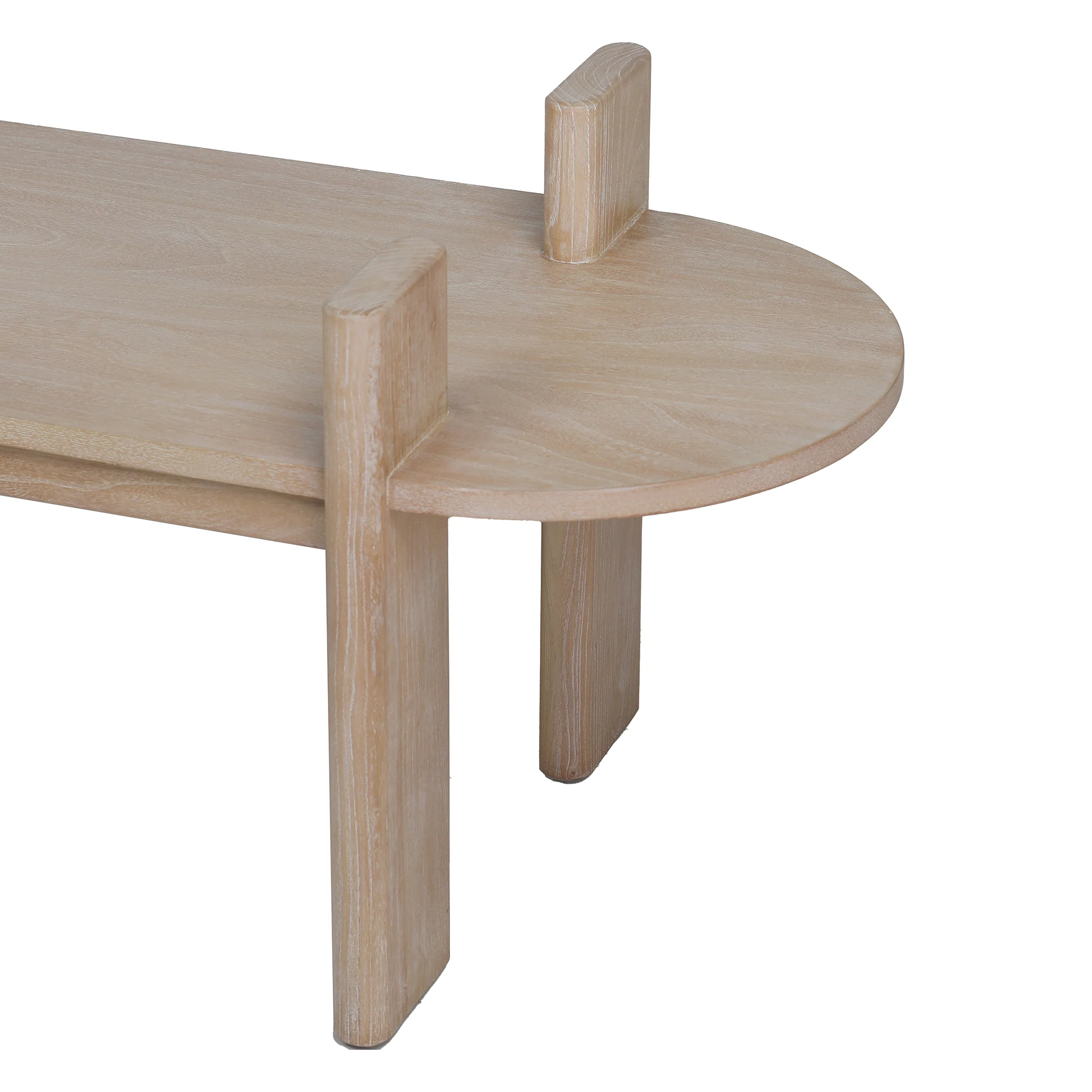 Jahoda 1.6m Light Natural Elm Bench - Natural Linen - Image 5