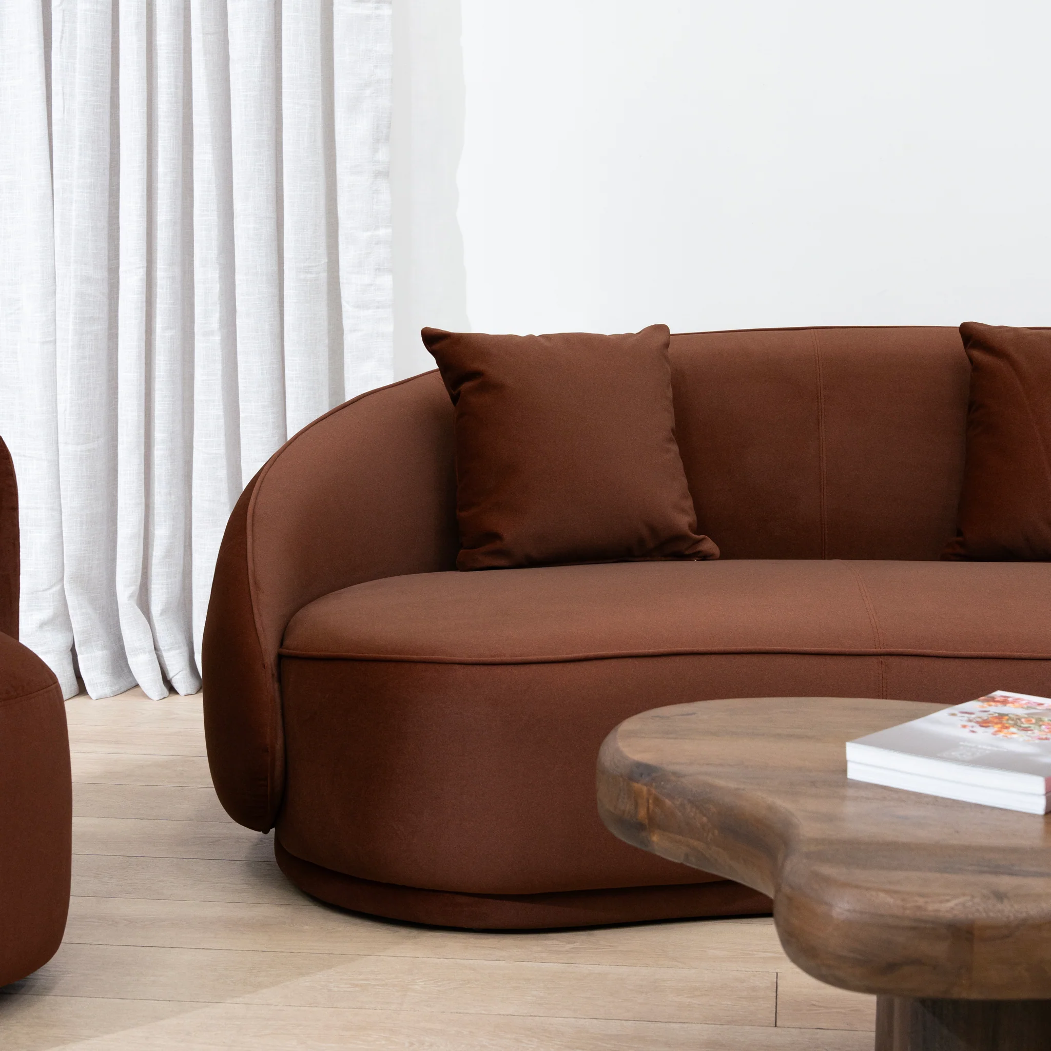Jake 4 Seater Fabric Sofa - Red Bronze - Image 3
