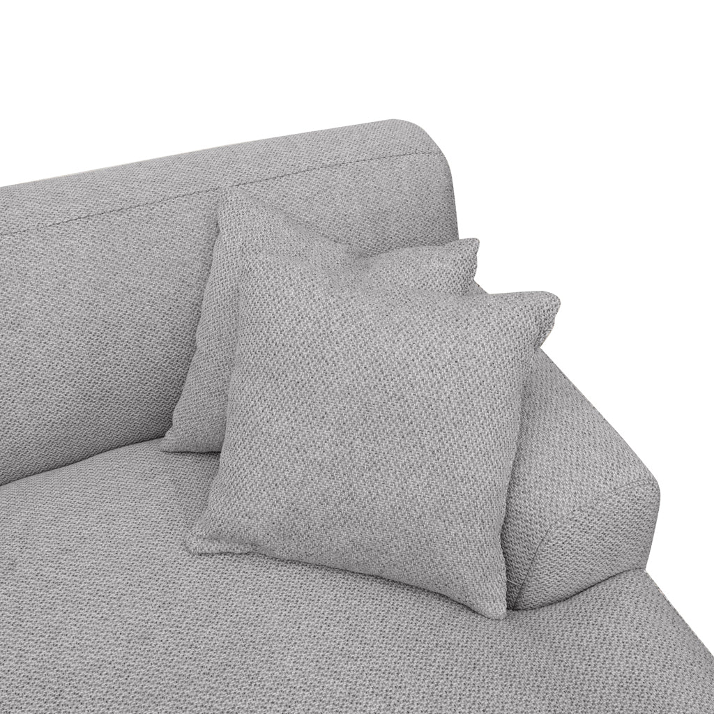 Jasleen 3 Seater Right Chaise Fabric Sofa - Sterling Sand - Last One - Image 10