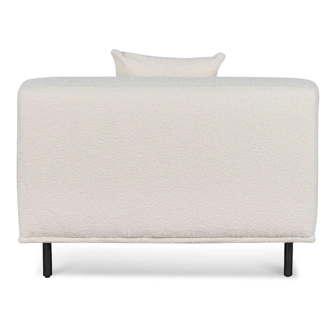 Jasleen Fabric Armchair - Ivory White Boucle with Black Legs - Last One - Image 5