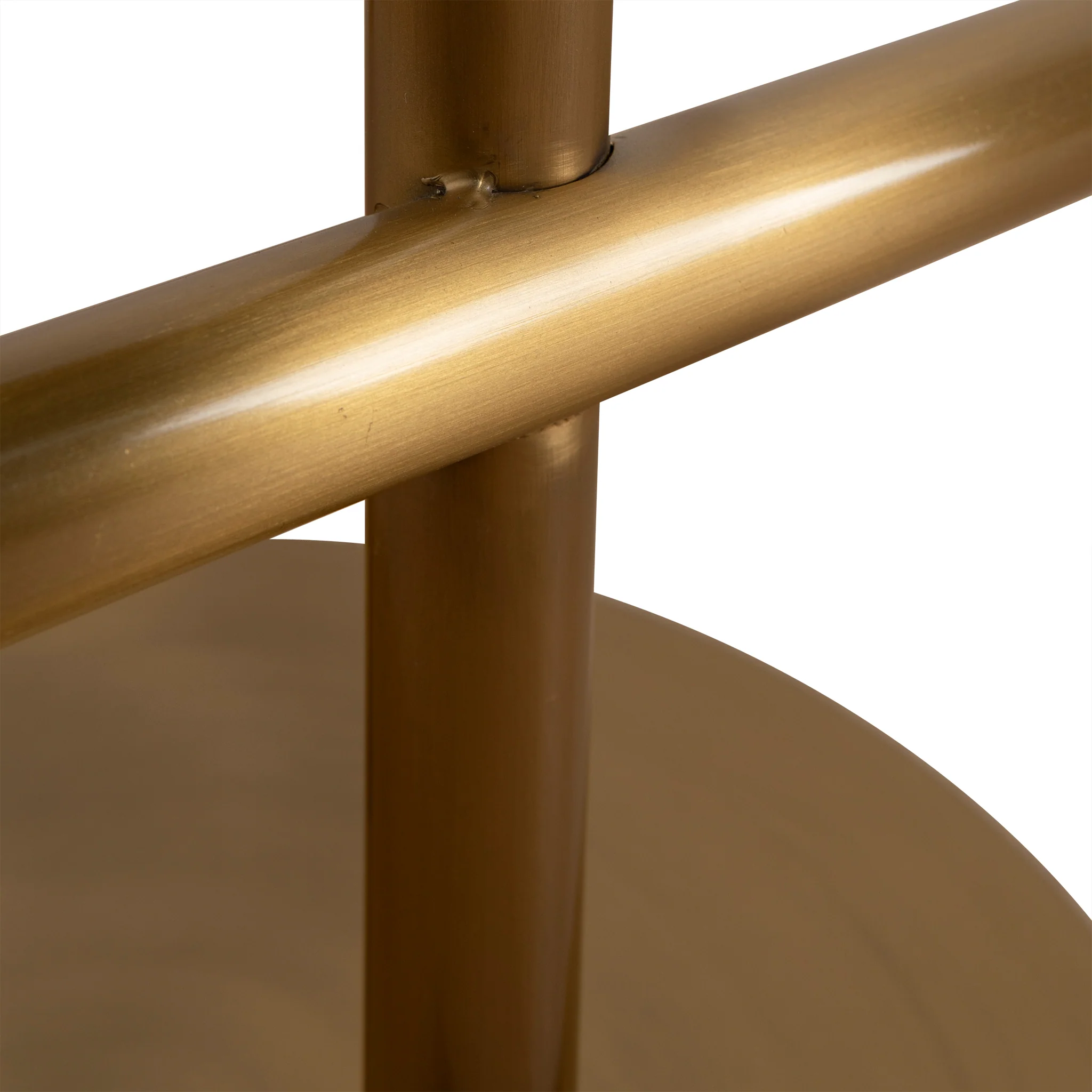 Jovan 68cm Brushed Gold Bar Stool - Silver Grey Boucle - Last One - Image 5