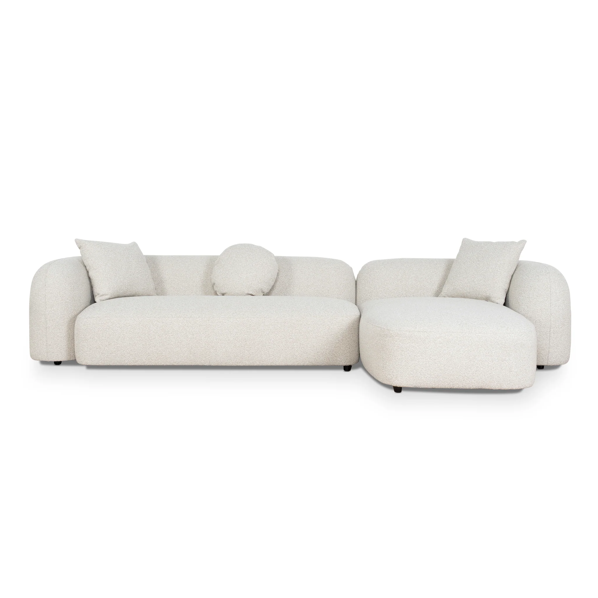 Justus 3 Seater Right Chaise Sofa - Oatmeal Beige - Image 4