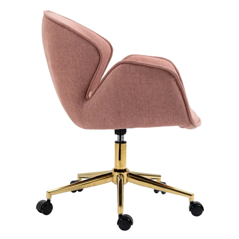 Kami Fabric Office Chair with Gold Legs - Blush - Image 3