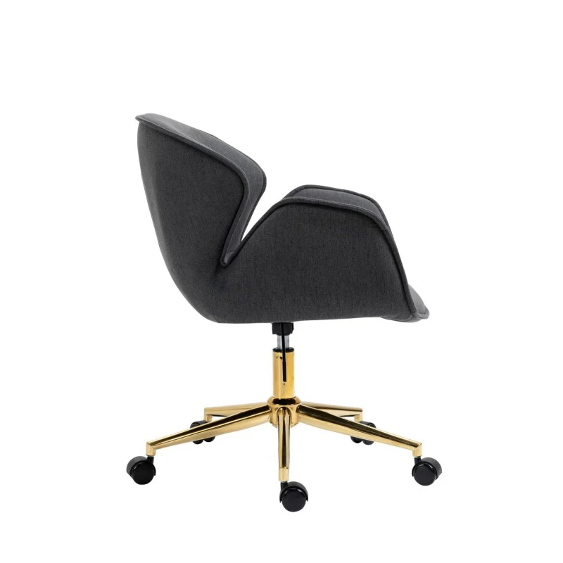 Kami Fabric Office Chair with Gold Legs - Dark Grey - Image 2