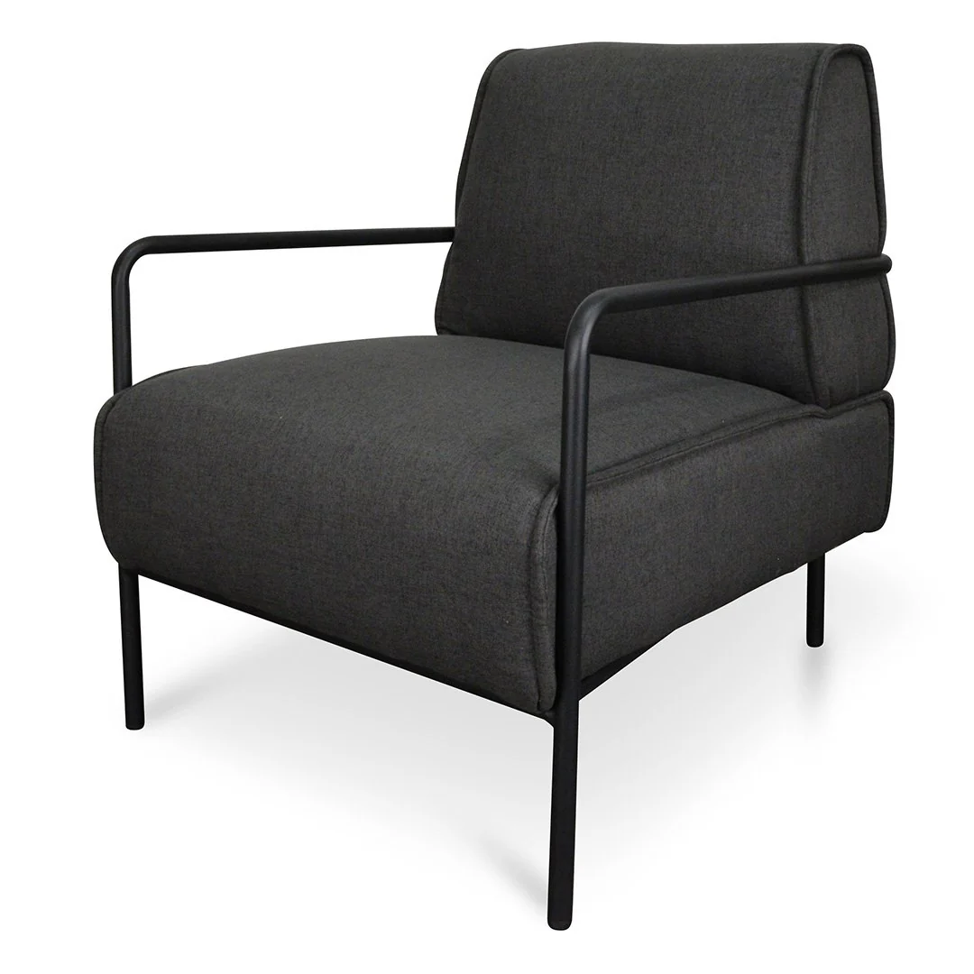 Ken Fabric Lounge Chair - Dark Grey