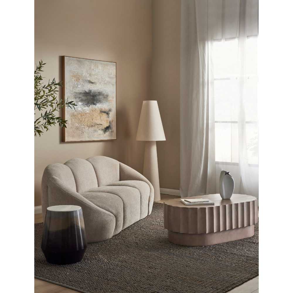 Khamba Floor Lamp - Natural Linen - Image 3