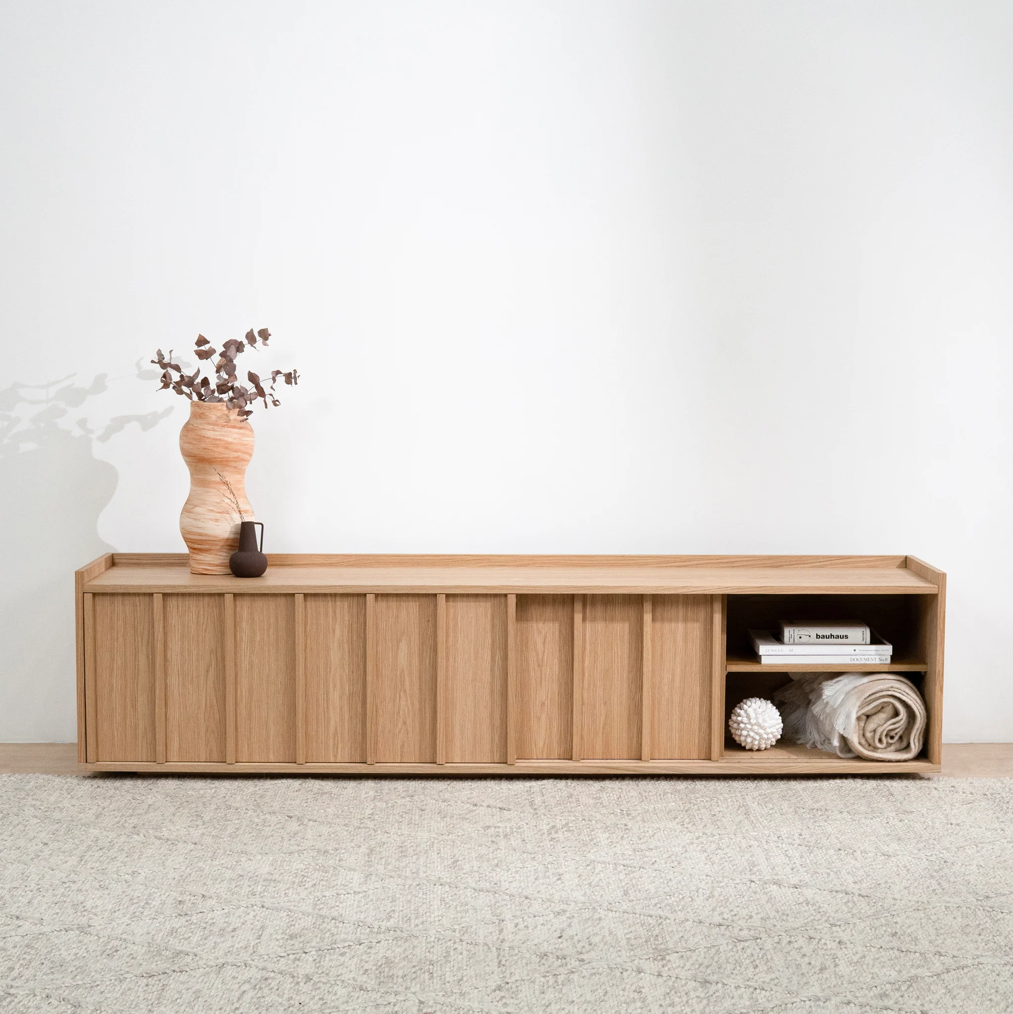 Kobus 2m Wooden TV Entertainment Unit - Natural - Image 2