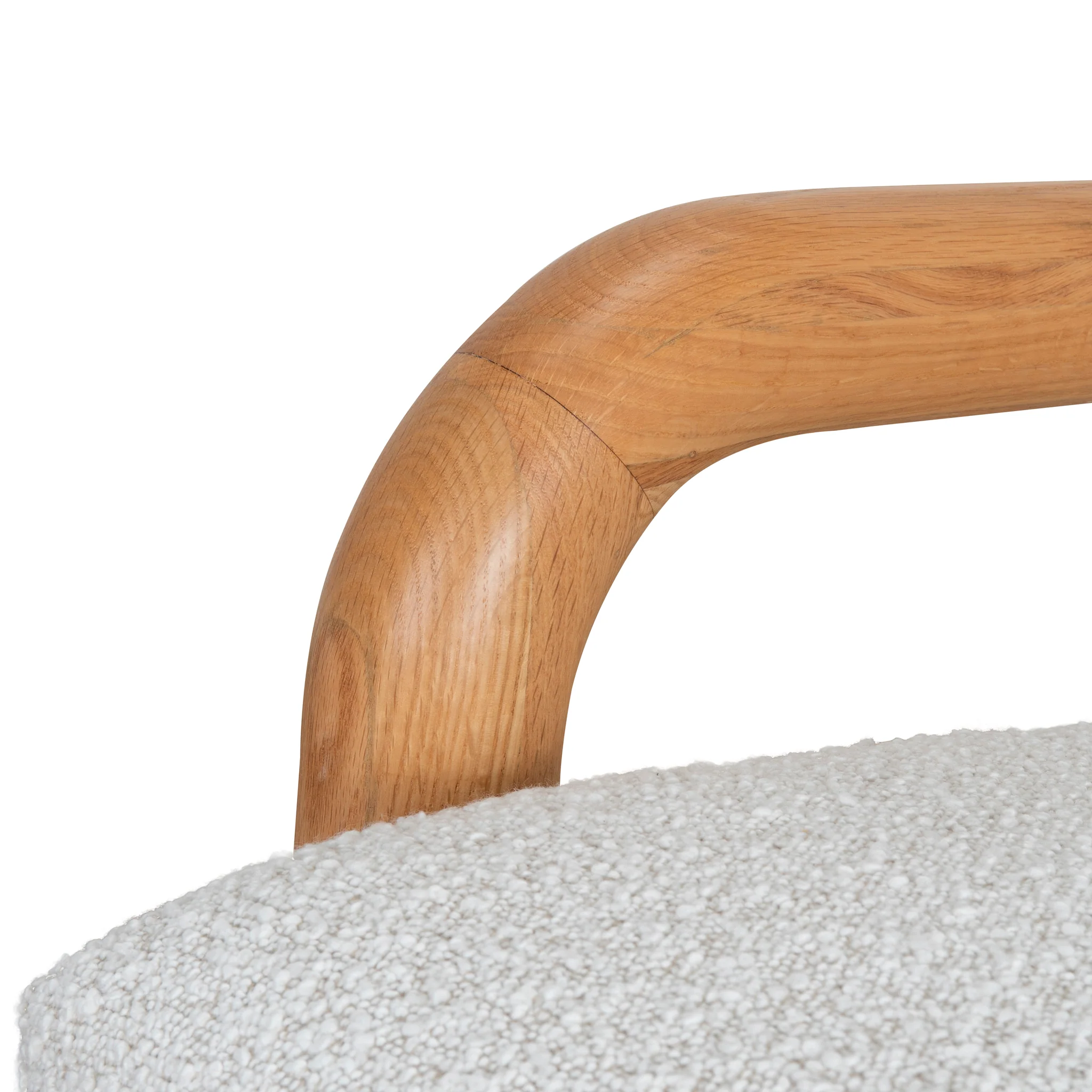 Lazycave Oak Armchair - Off White Boucle - Image 13