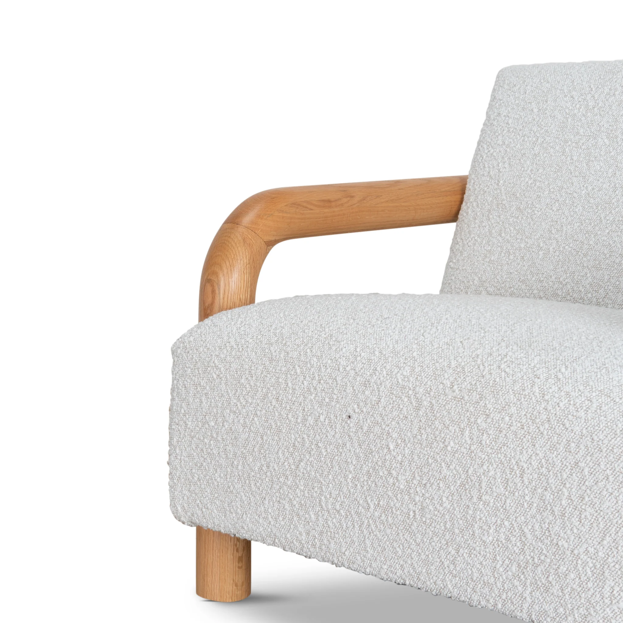 Lazycave Oak Armchair - Off White Boucle - Image 15