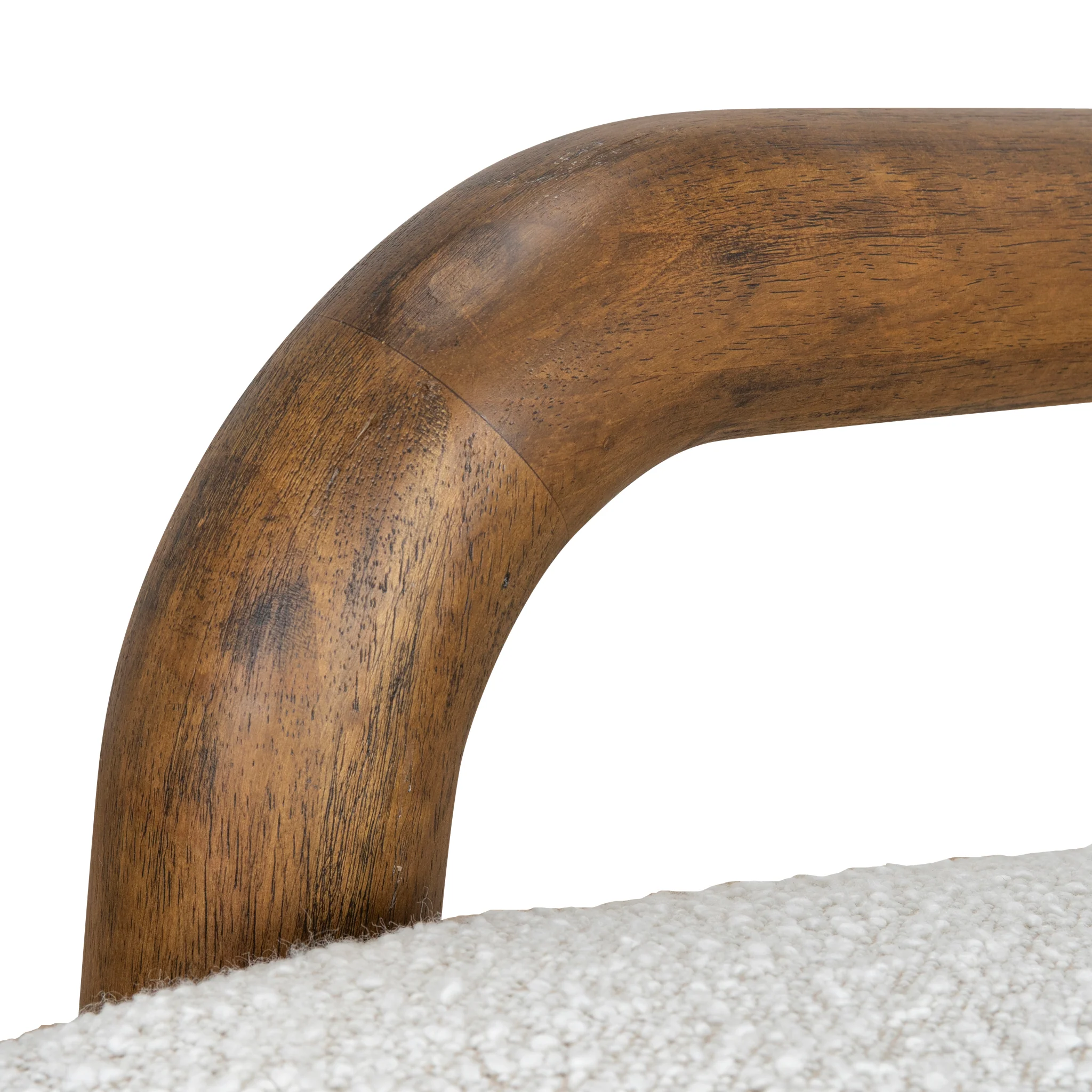 Lazycave Walnut Armchair - Off White Boucle - Image 12