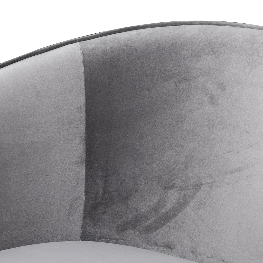 Lena Dark Grey velvet Armchair - Black Legs - Image 7