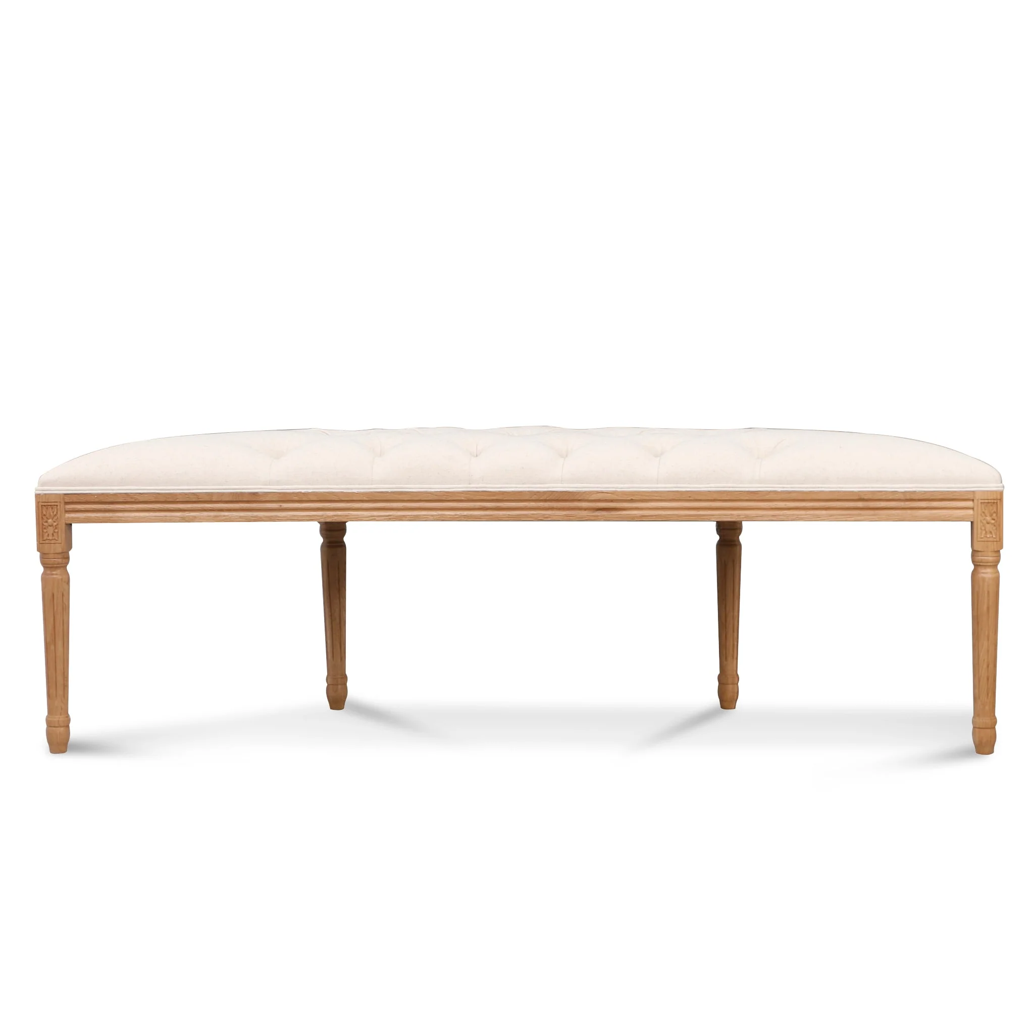 Lenora 1.48m Oak Bench -Light Beige