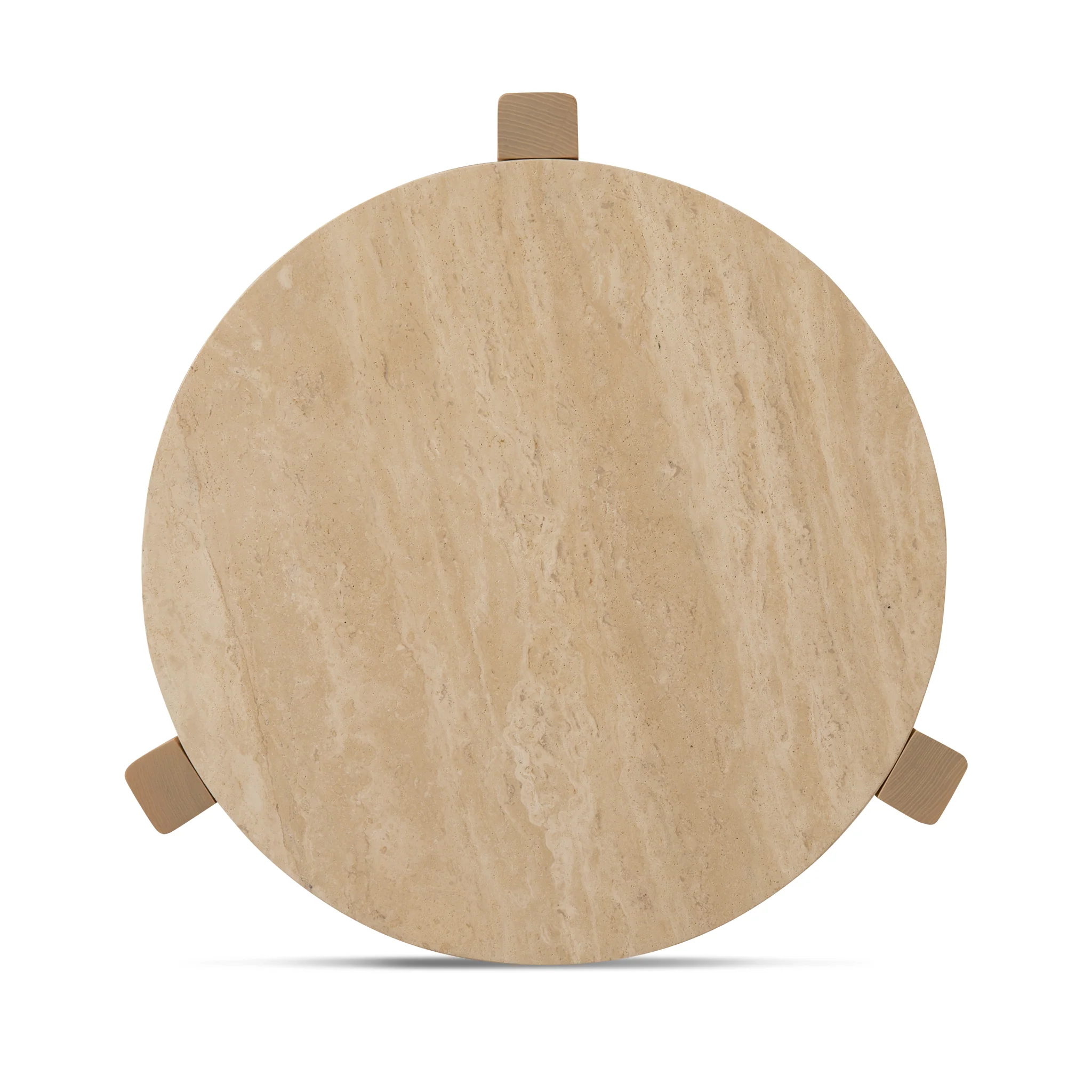 Linden Travertine Top Round Nested Table - Creme Ash - Image 9