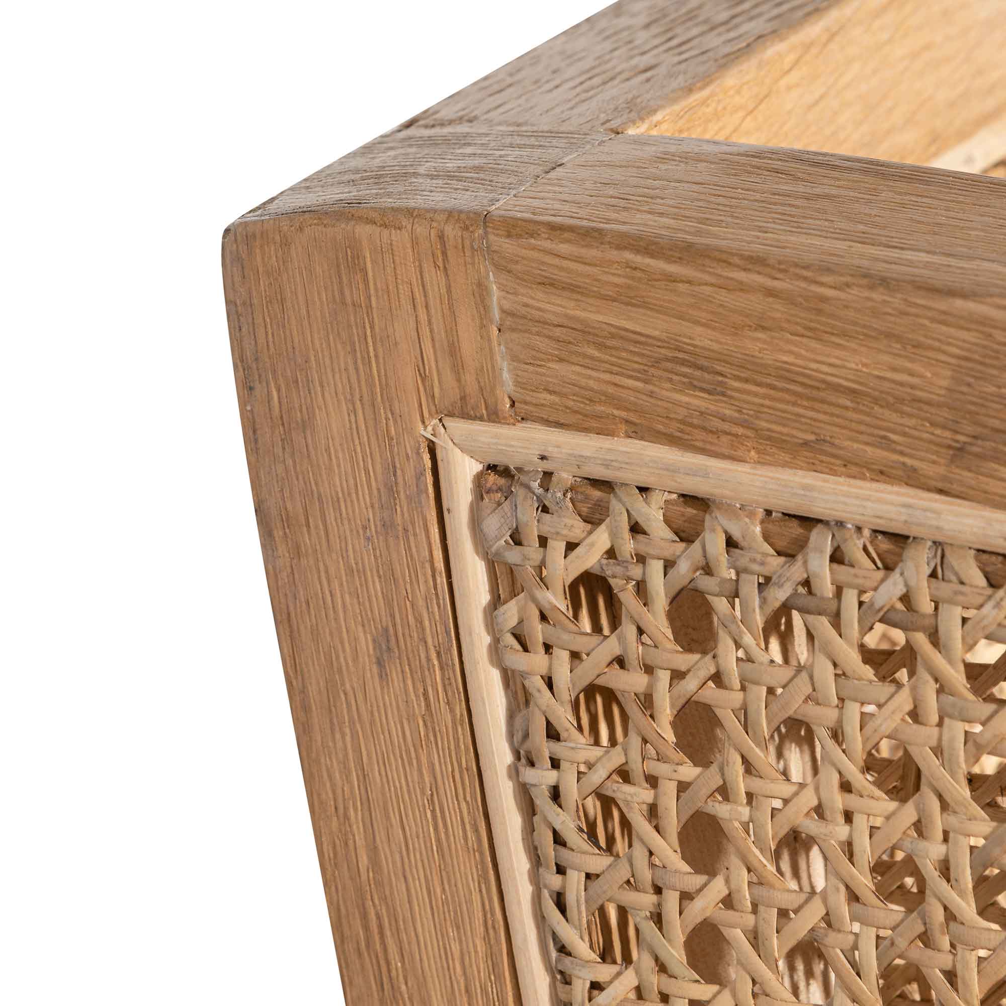 Lowell Wingback Rattan Armchair - Distress Natural - Sand White - Image 8