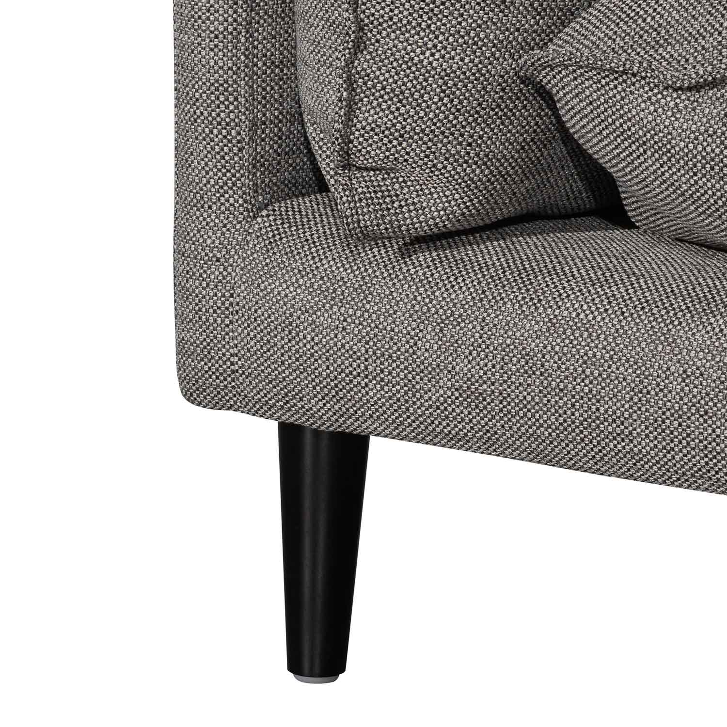 Lucio 4 Seater Right Chaise Fabric Sofa - Graphite Grey - Image 11