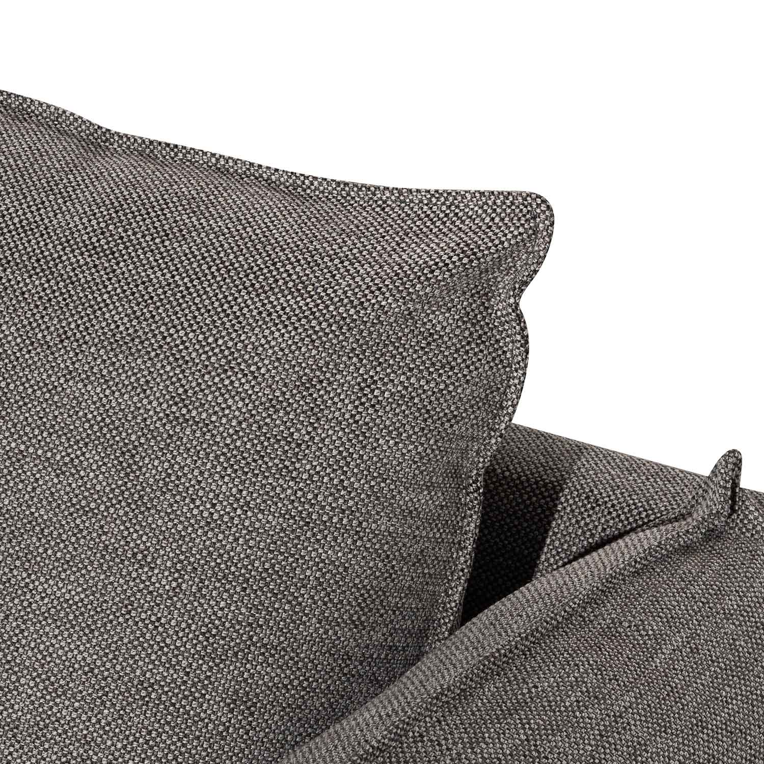 Lucio 4 Seater Right Chaise Fabric Sofa - Graphite Grey - Image 14