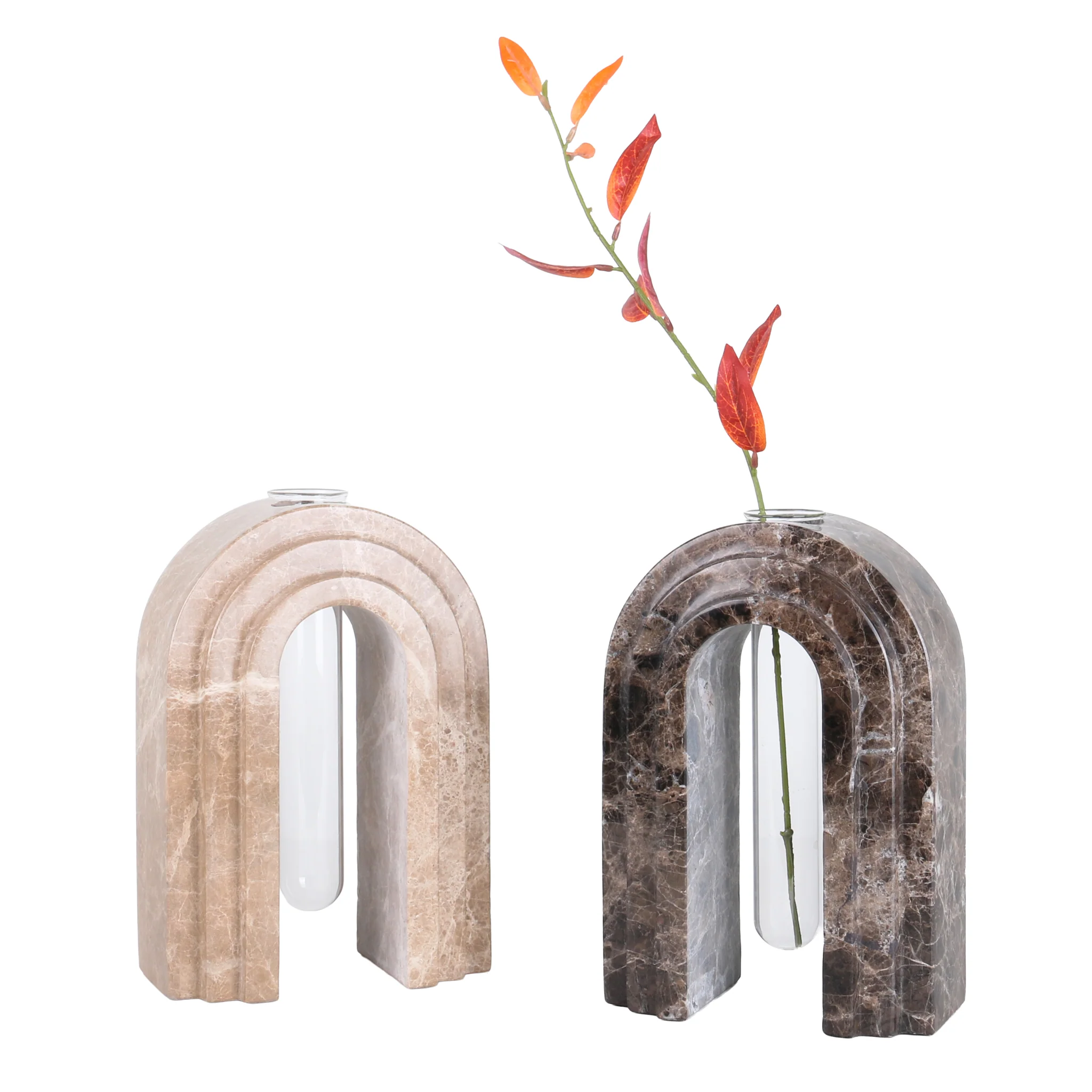 Lunarc Marble Arch Vase - Light Coffee - Image 17