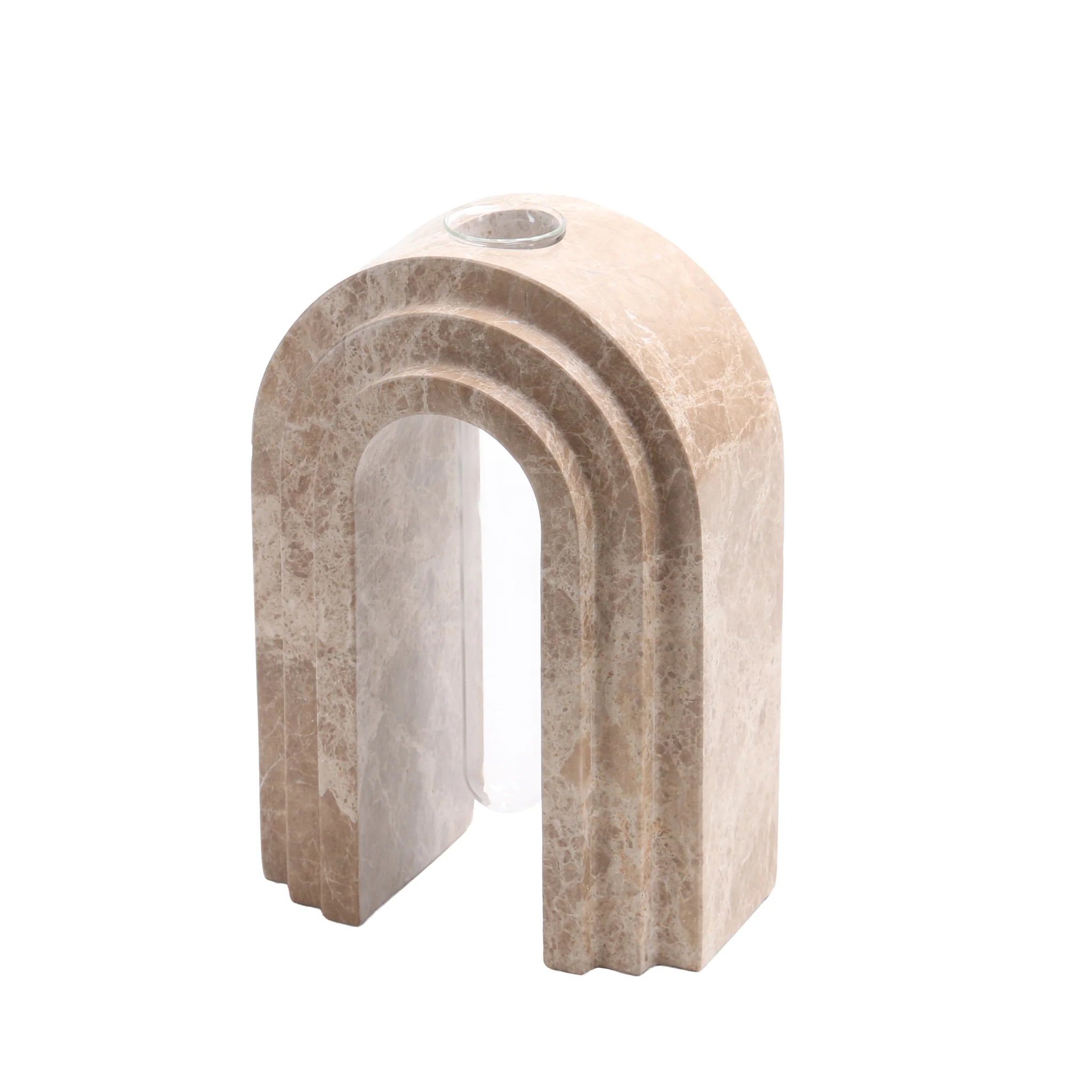 Lunarc Marble Arch Vase - Light Coffee - Image 3