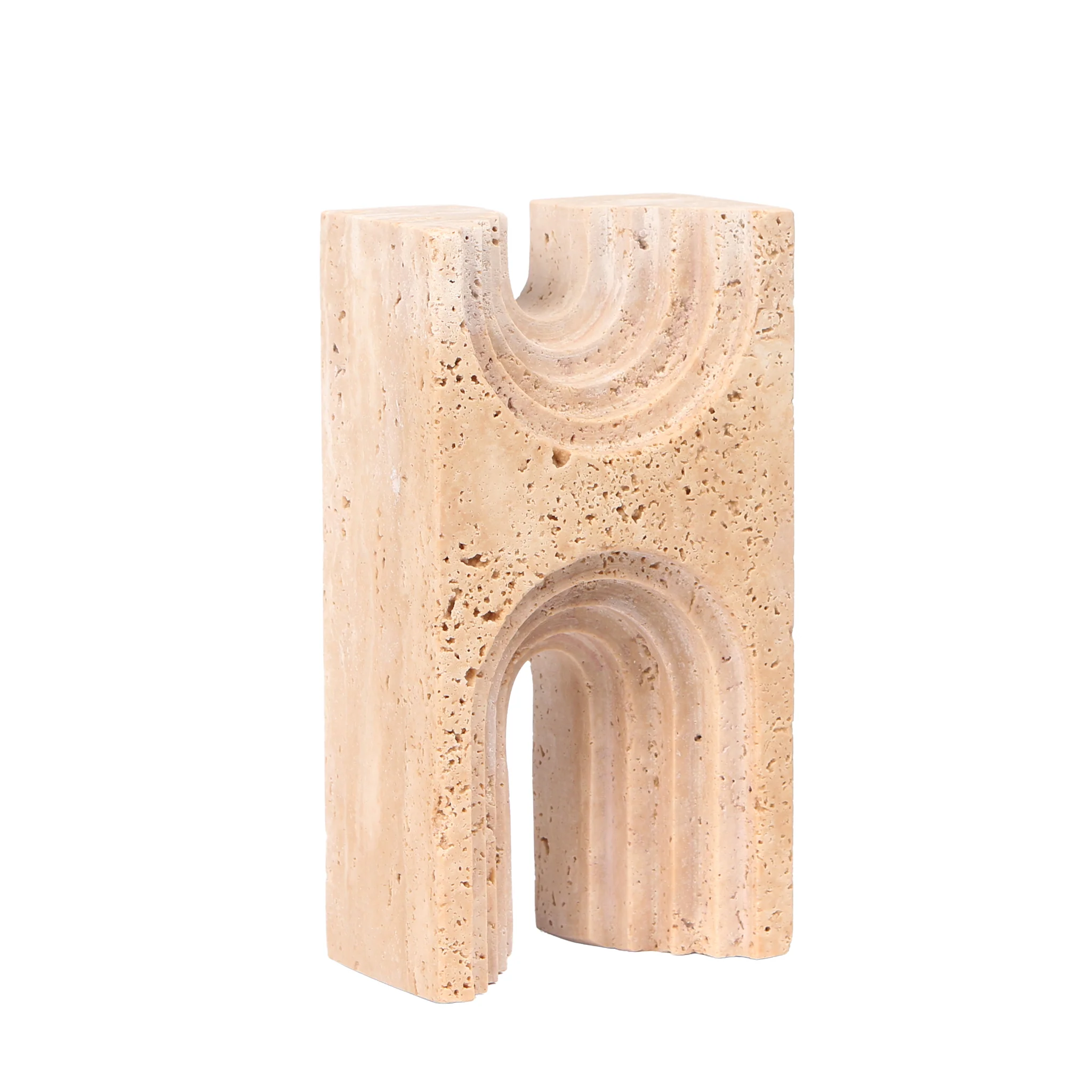 Luno Carved Marble Sculpture - Beige - Image 2