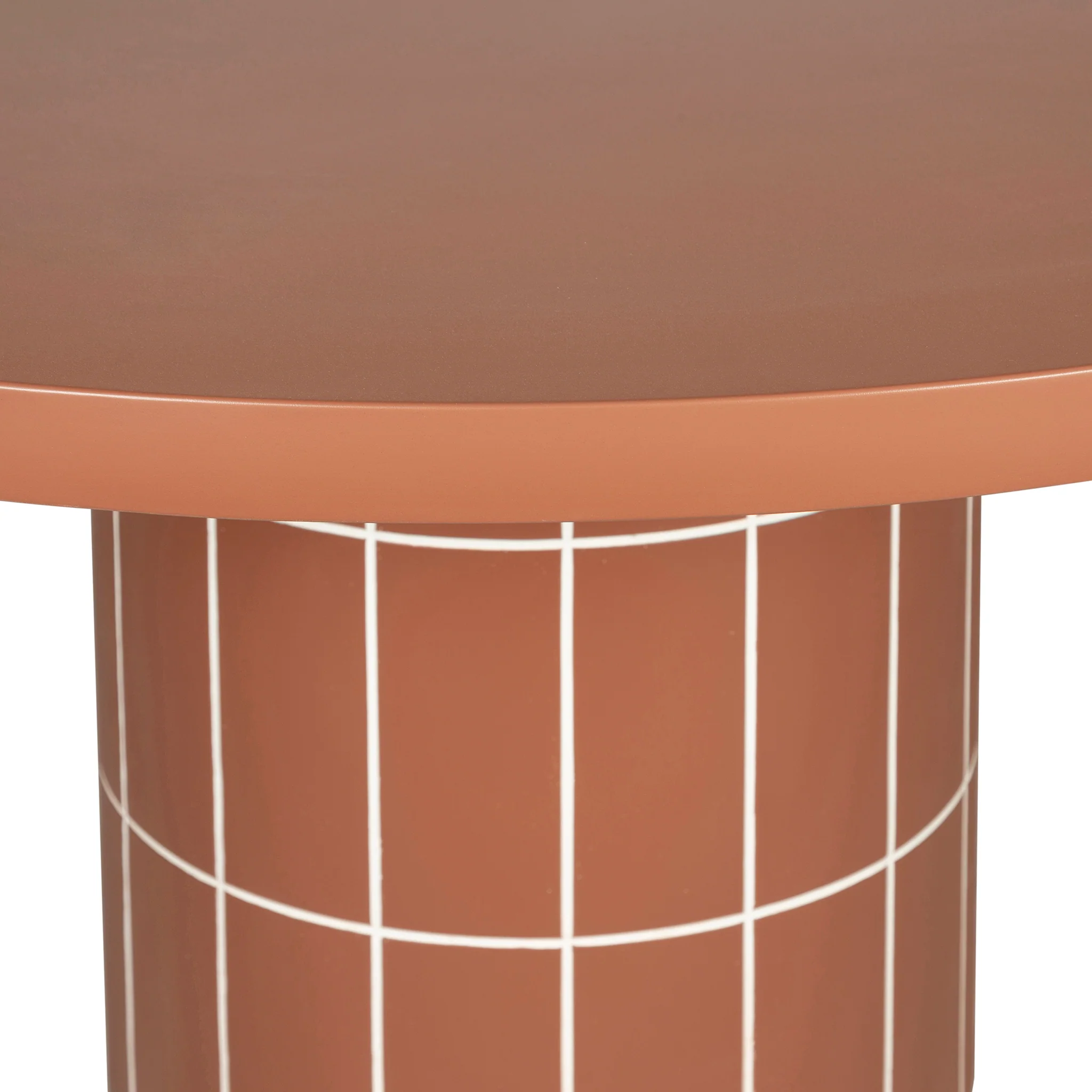Lutetia 1.4m Concrete Round Dining Table - Terracotta - Image 8